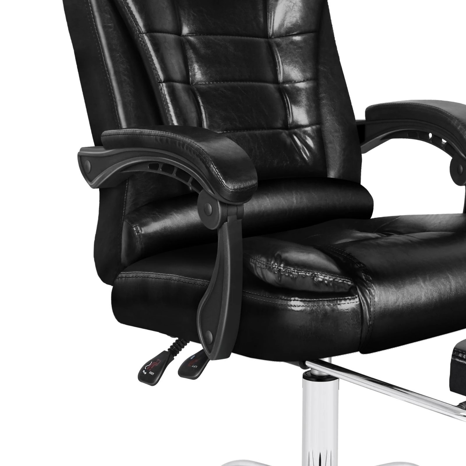 7 Alfordson Office Chair Gaming Executive Computer Racer PU Leather Seat Footrest - Black, 7 of 10