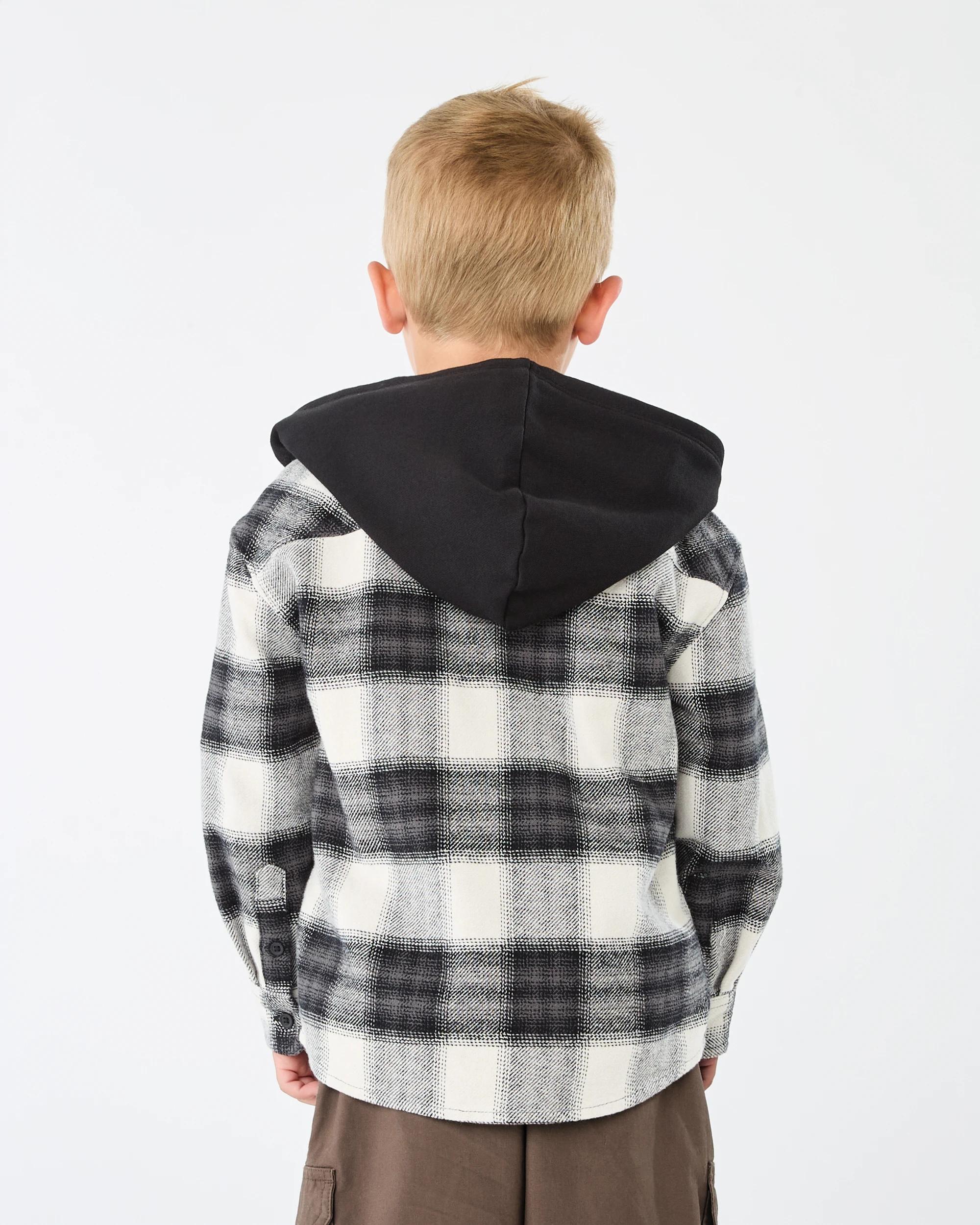 3 Yarn Dye Flannel Shirt with Hood Plaid Fd, 3 of 8