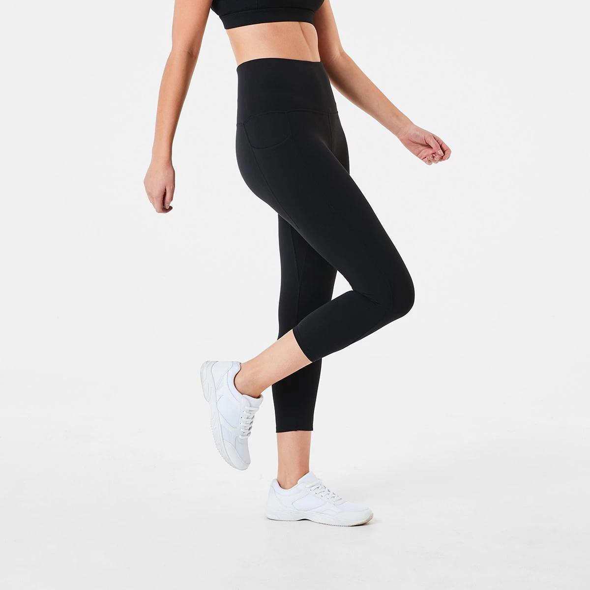 2 Active Womens Crop Ultimate Yoga Leggings BLACK, 2 of 5