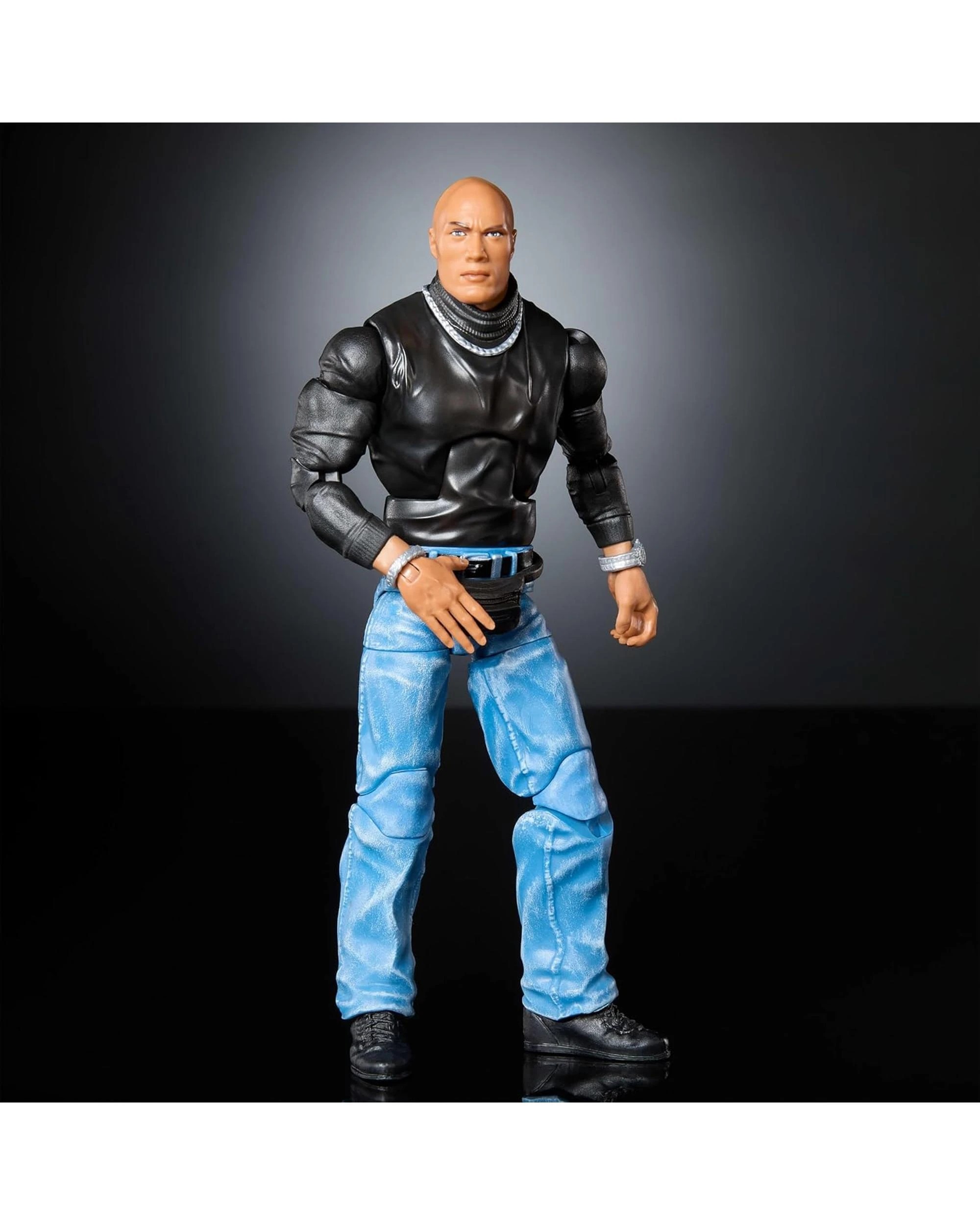 4 WWE Elite Collection The Rock with Fanny Pack Action Figure, 4 of 6