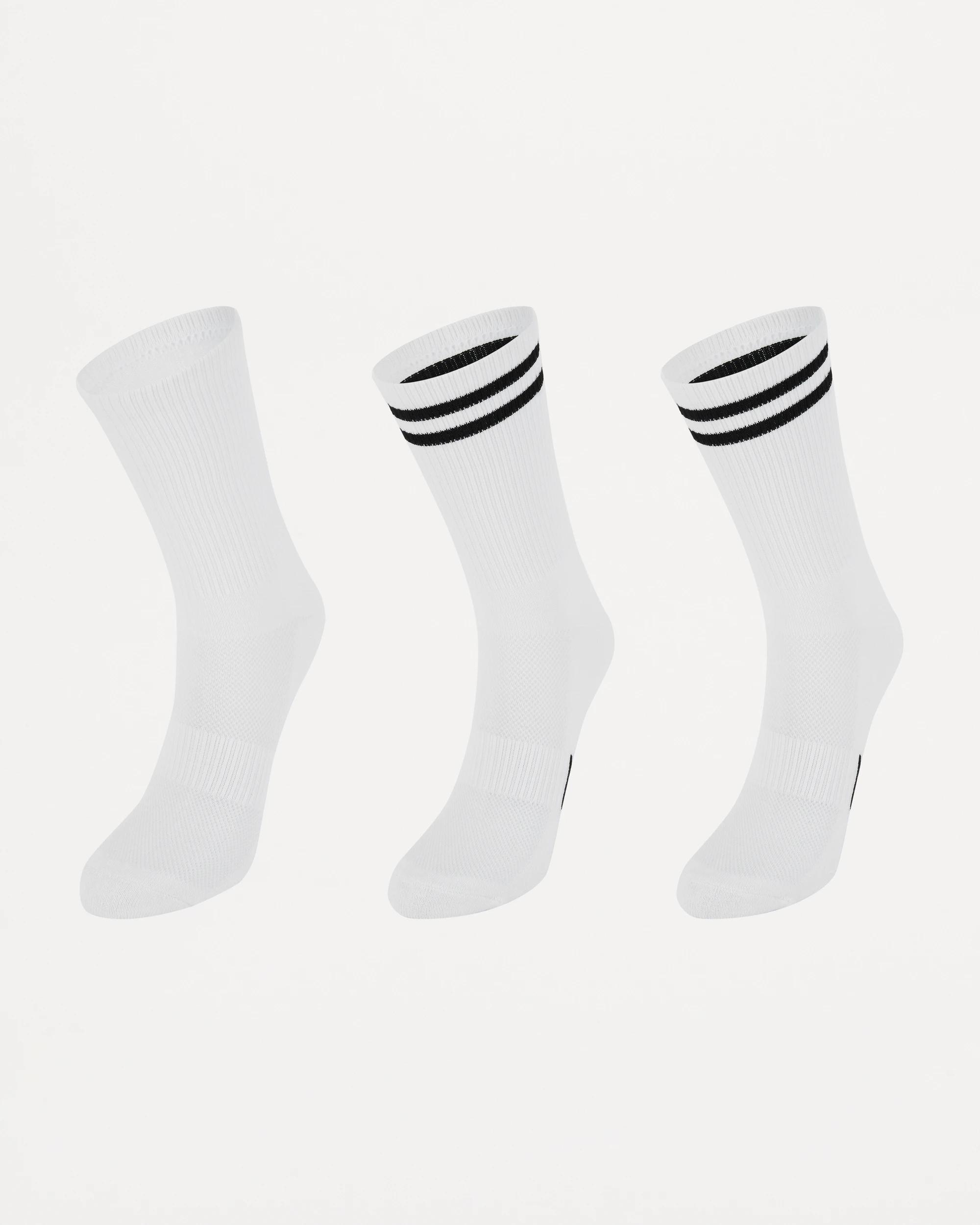 1 3 Pack Bamboo Rib Active Crew Socks White, 1 of 3