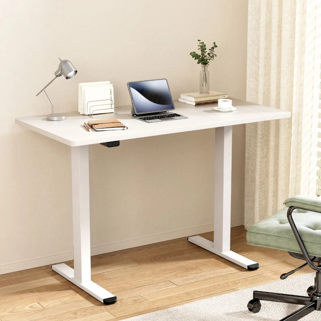 3 Artiss Standing Desk Motorised Dual Motor 120CM - White, 3 of 7