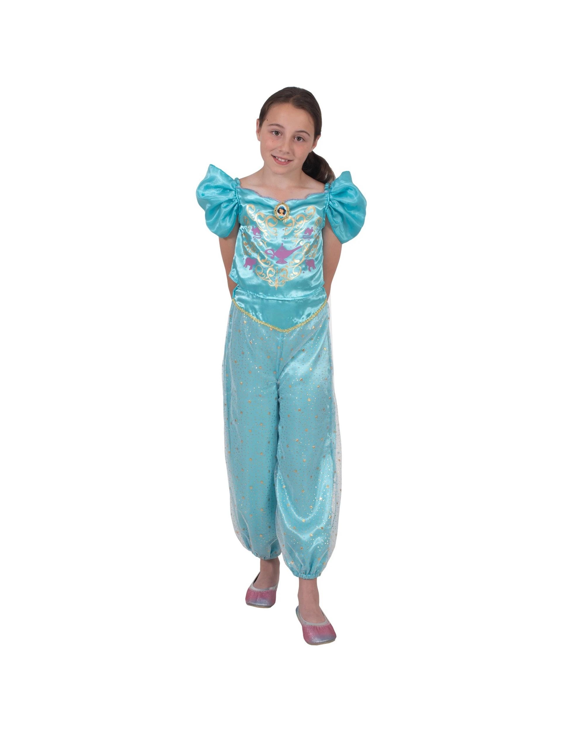 3 Disney Princess Jasmine Sparkle Deluxe Child Costume 6-8 Years, 3 of 4
