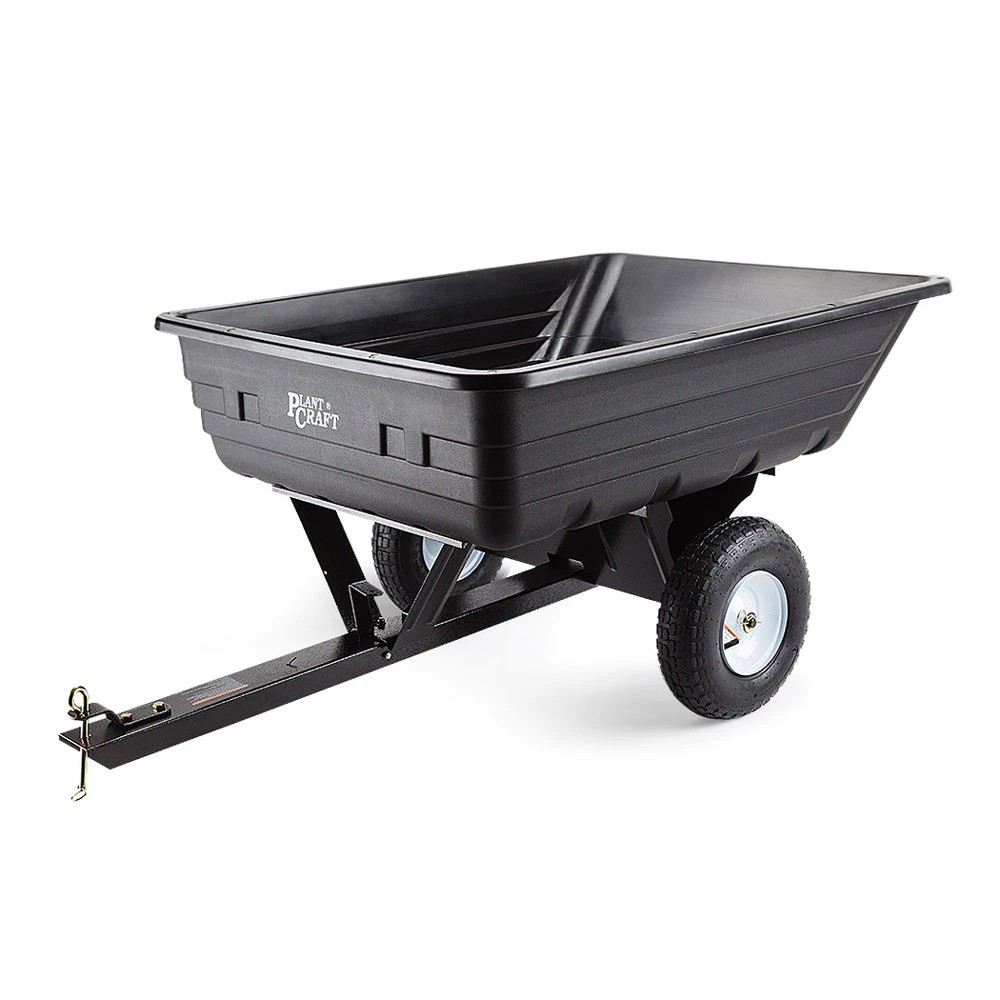 1 PlantCraft 400LBS Poly Dump Cart Garden Tip Trailer Tray Tow Quad ATV Ride, 1 of 1