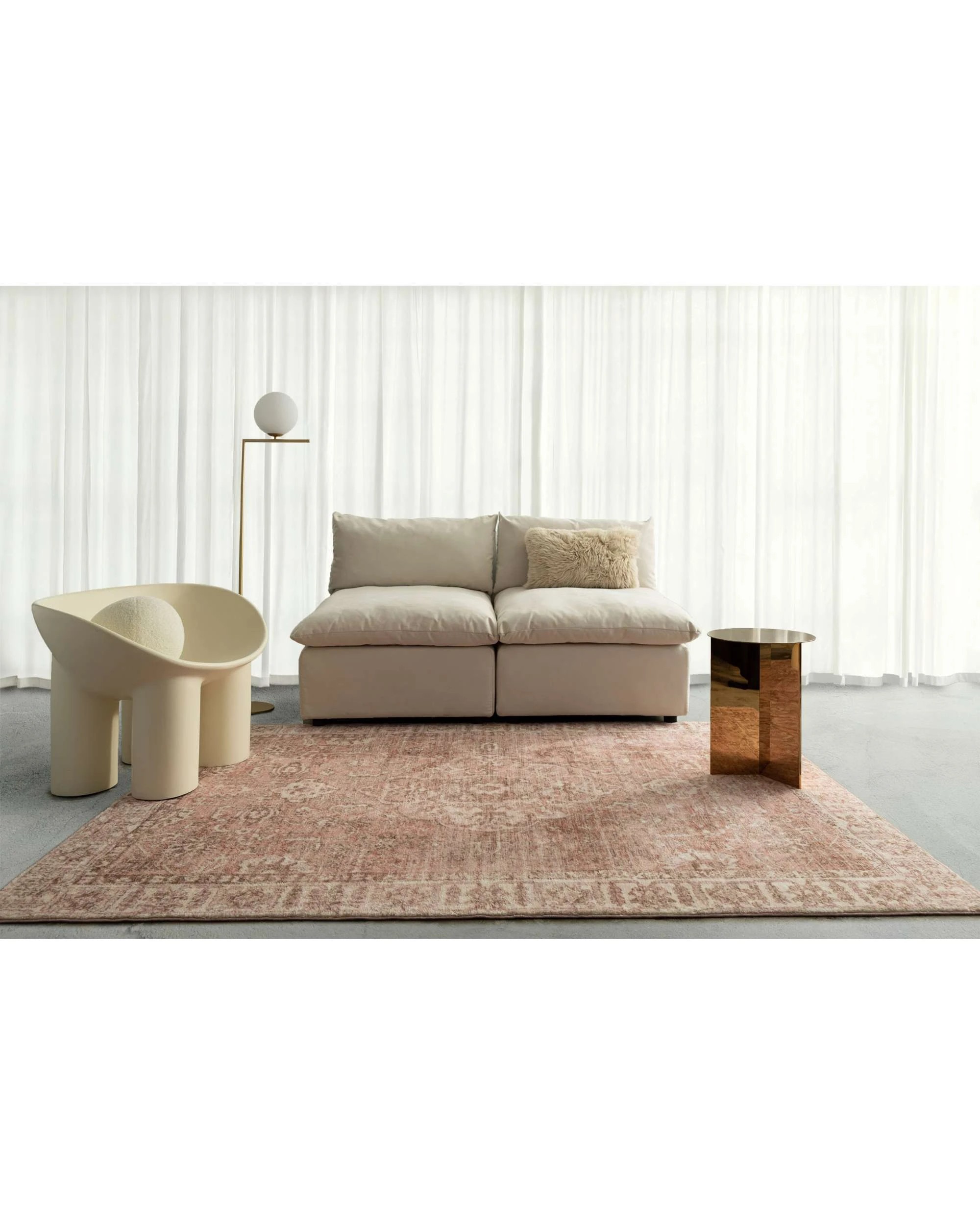 2 Loopsie Rosa Floral Medallion Washable Rug-230cm x 160cm - Pink, 2 of 7