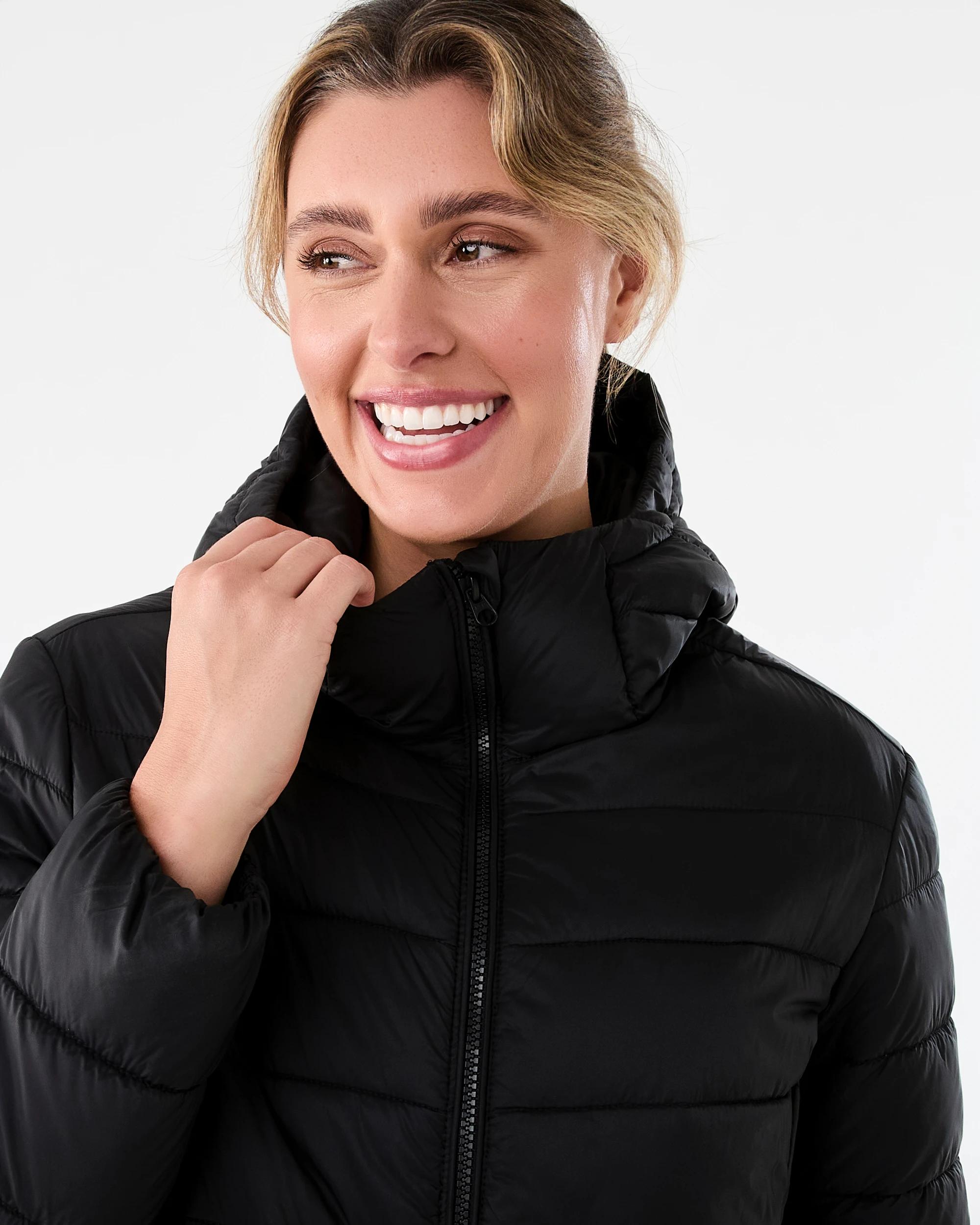 5 Active Womens Packable Puffer Jacket Black, 5 of 8