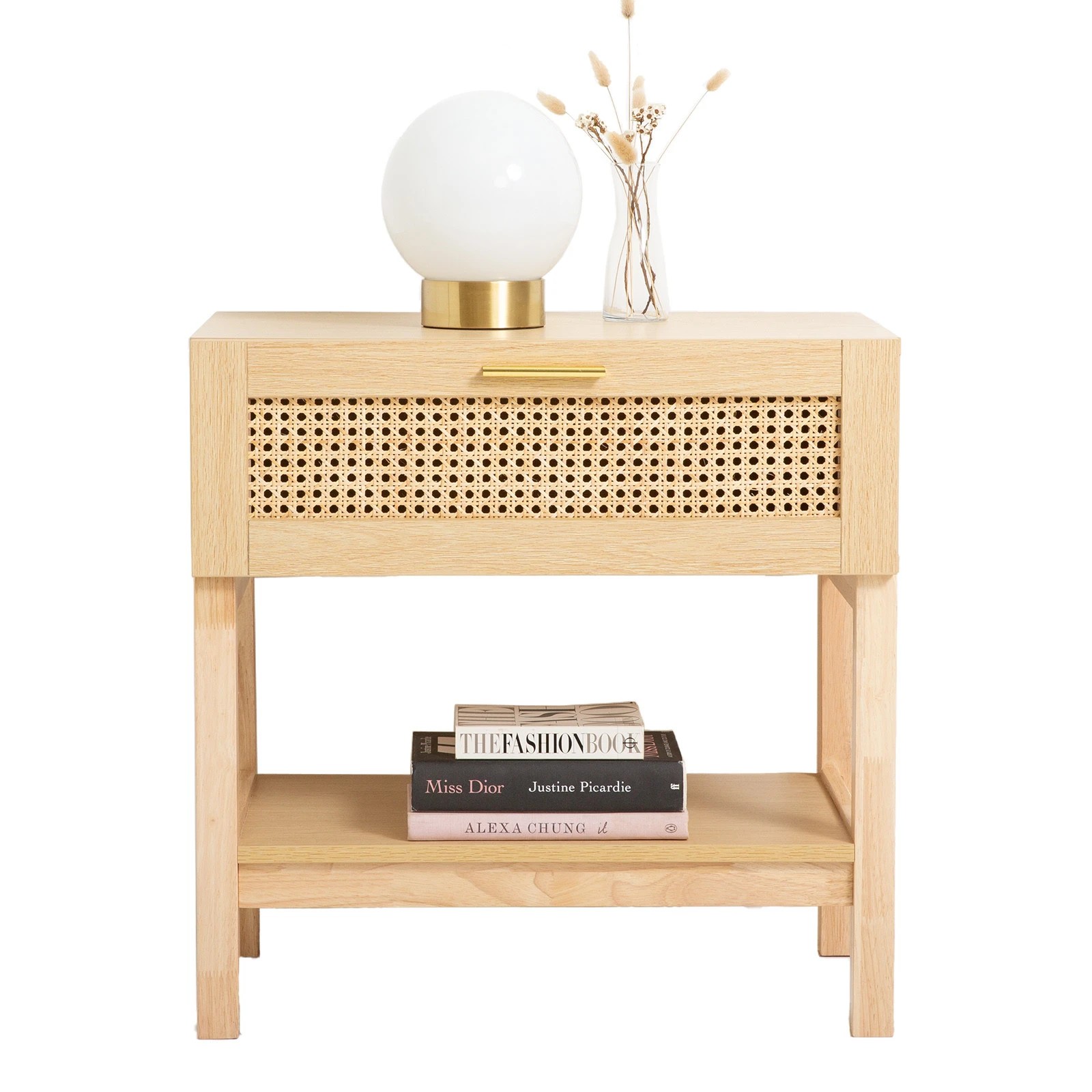 7 Casa Decor Santiago Rattan Bedside Table Drawers Table Nightstand Cabinet Oak - Brown, 7 of 10