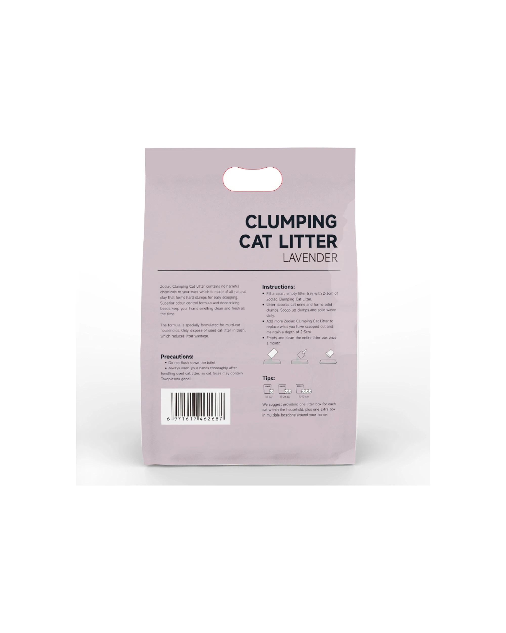 2 Zodiac 6kg Clumping Bentonite Clay Cat Litter Lavender Scented Hypoallergenic Multi-cat Use
 - Natural, 2 of 2