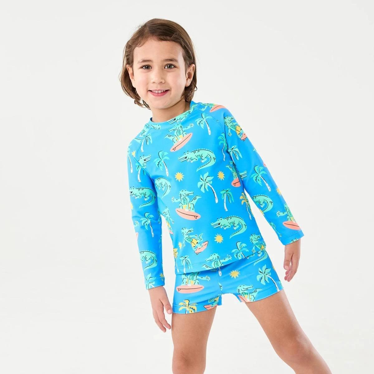 1 Long Sleeve Swim Set BLUE SURF CROC, 1 of 5