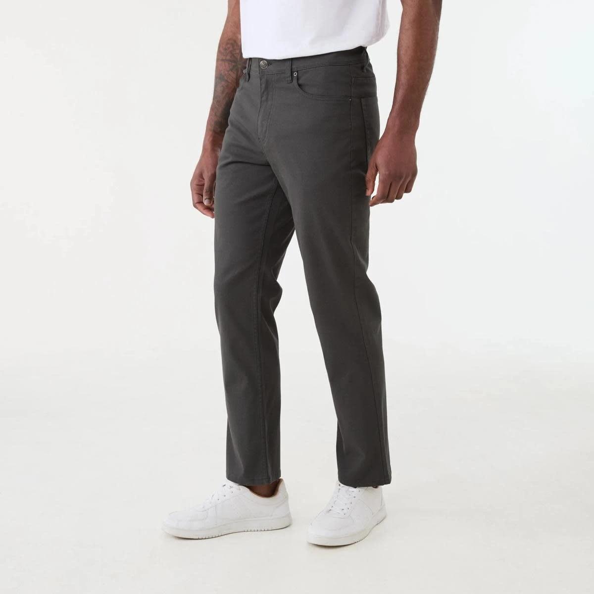 2 Straight Textured Jeans VOLCANIC ROCK, 2 of 5