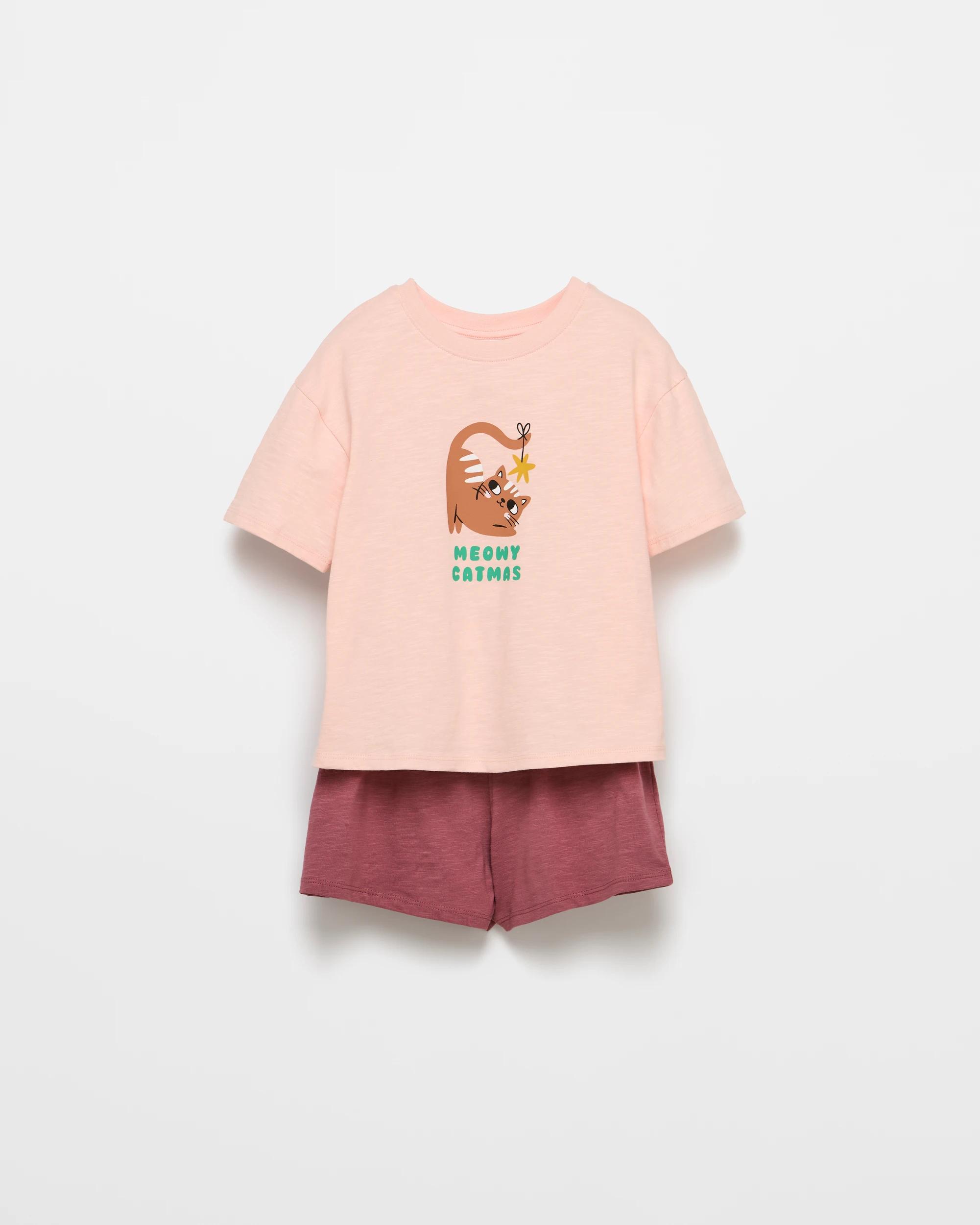 1 Target Kids Australian Cotton 2-piece T-shirt & Shorts Set, Pink — Size 5 PINK, 1 of 3