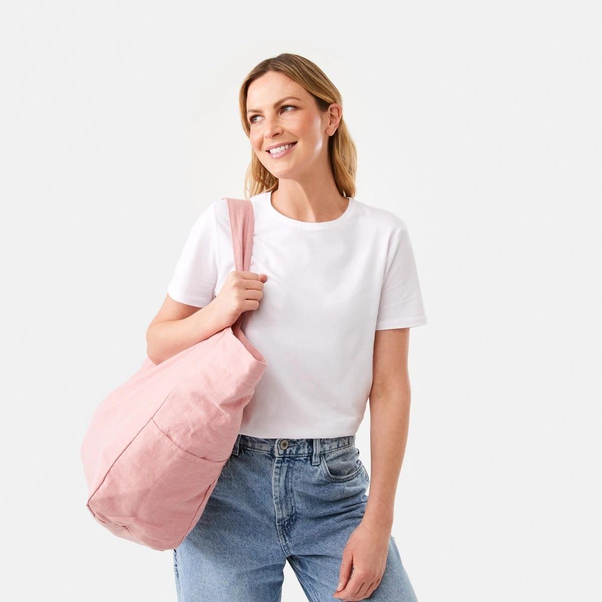 5 Oversized Tote Bag Pink Blush, 5 of 5