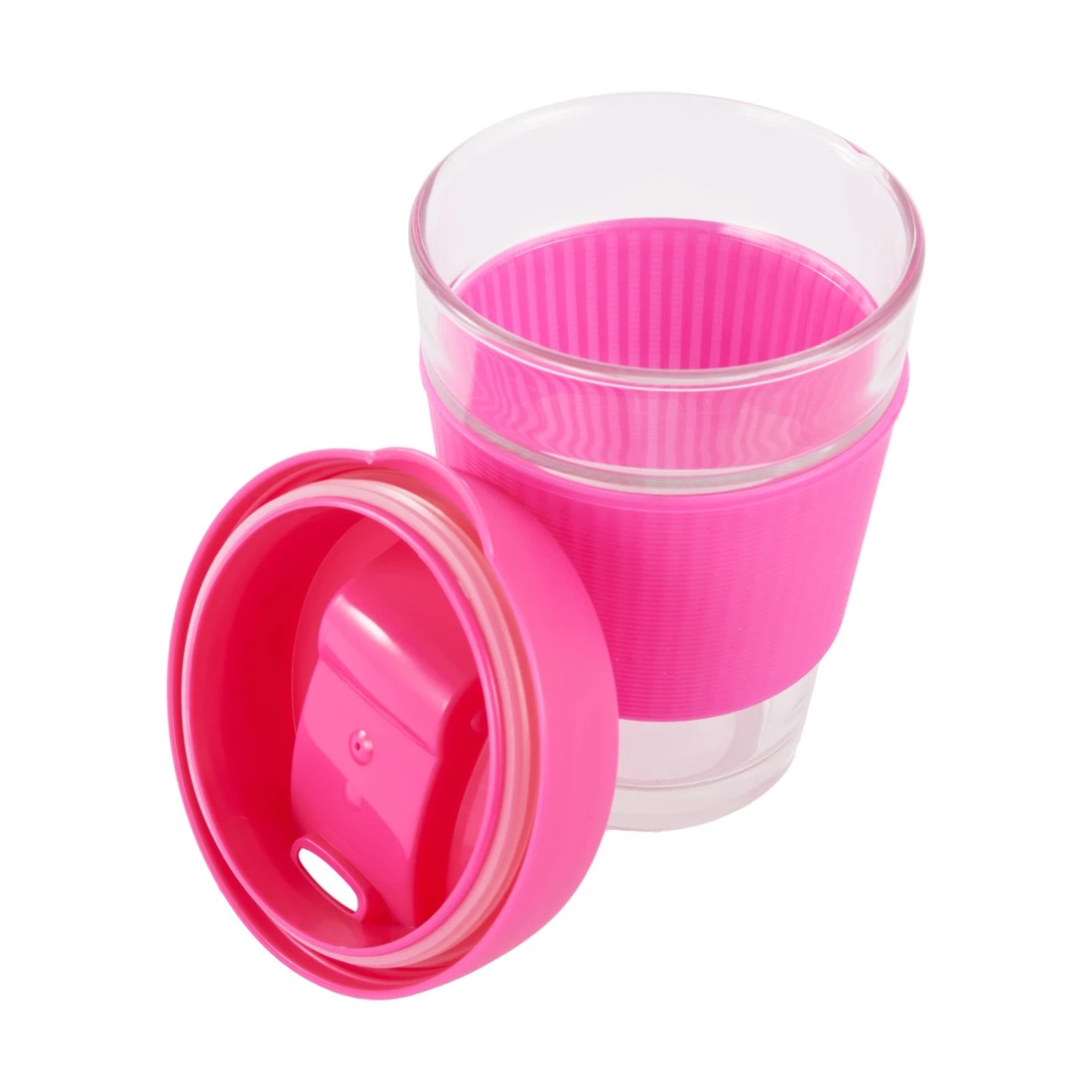 4 350ml Pink Glass Reusable Travel Cup, 4 of 6