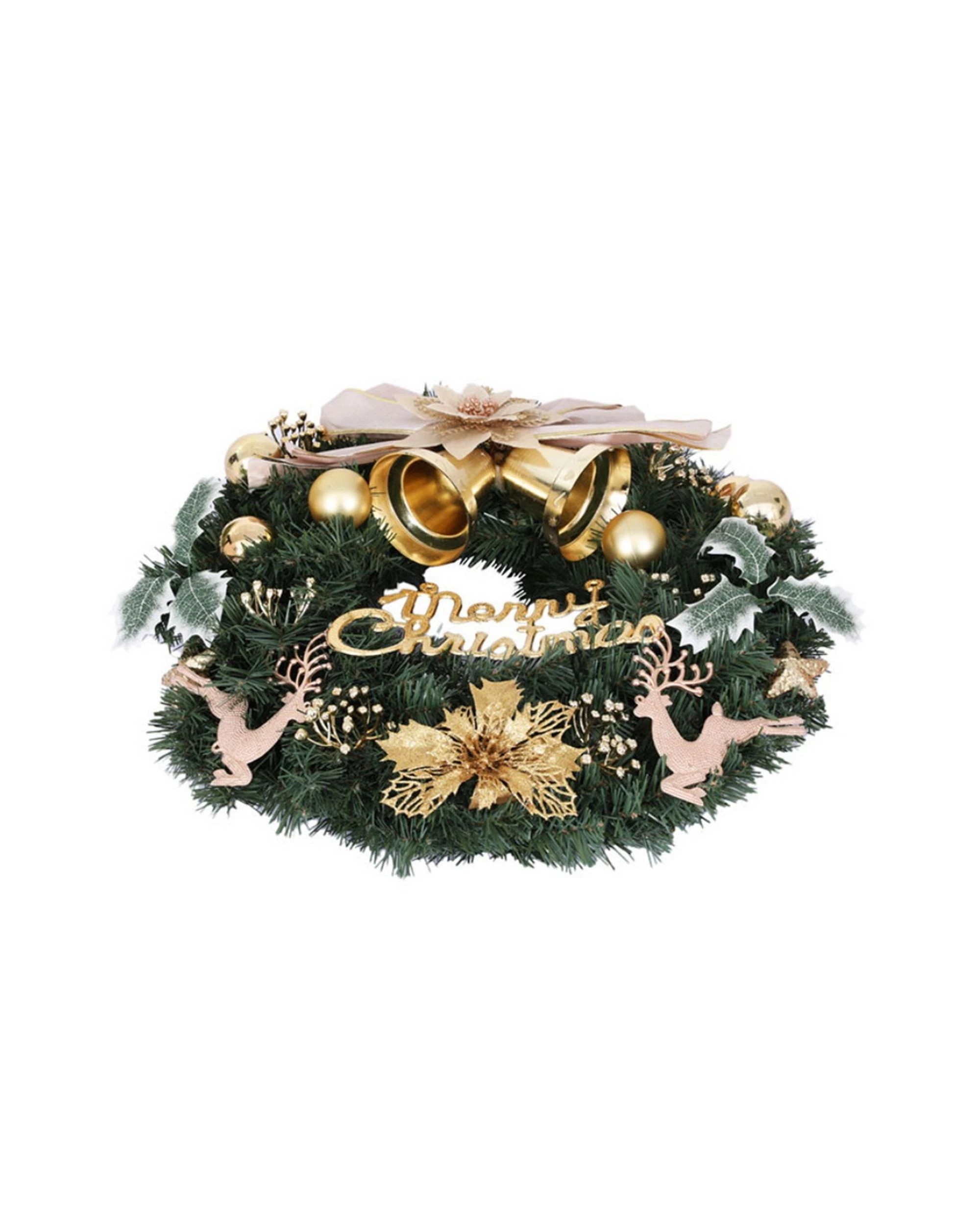 3 Jingle Jollys Christmas Wreath 60cm Garland Flowers Baubles Party Decorations
 - Green, 3 of 3