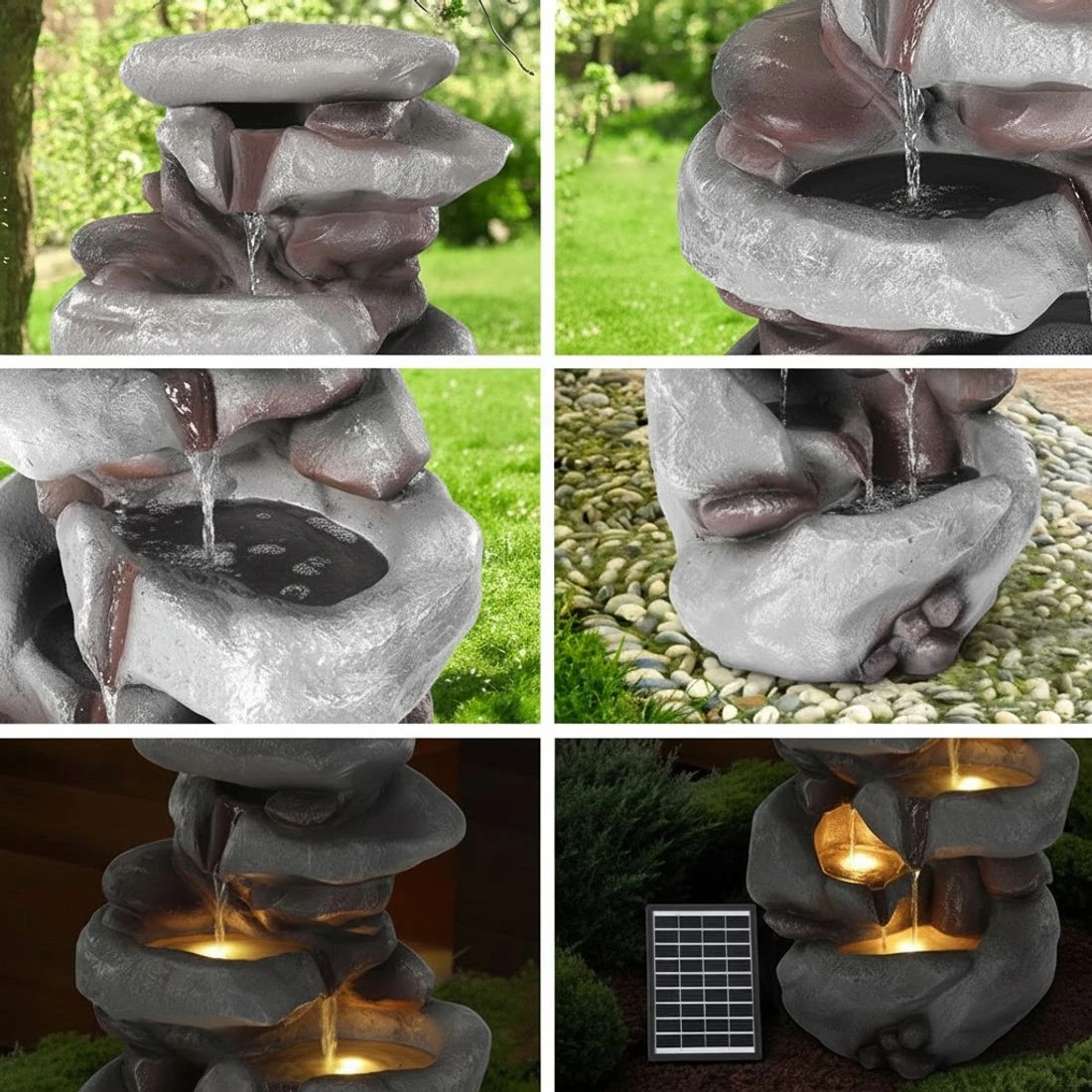 6 Gardeon Solar Fountain Water Feature Outdoor Indoor 4-Tier - Multi, 6 of 7