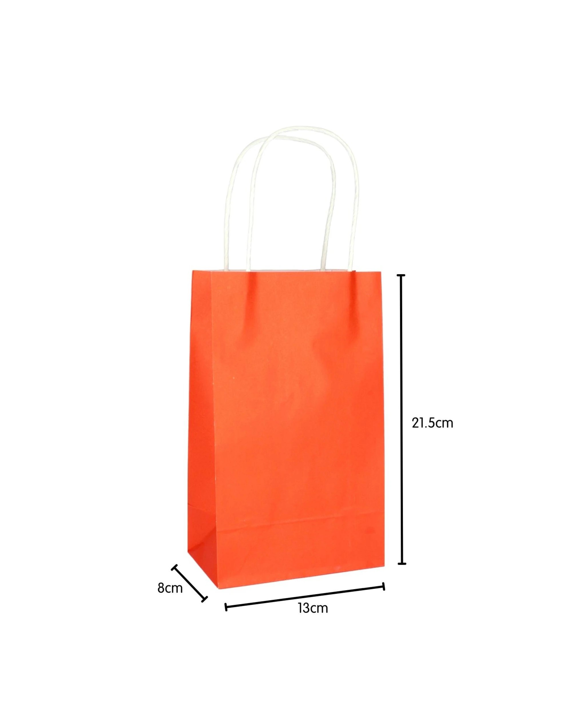 2 Alpen Paper Gift Bags 21.5cm Pack of 5 - Orange, 2 of 3