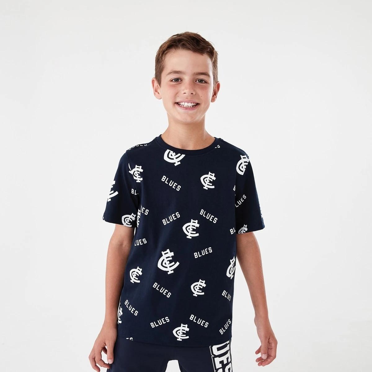 1 Official AFL Kids All Over Print T-shirt Carlton, 1 of 10