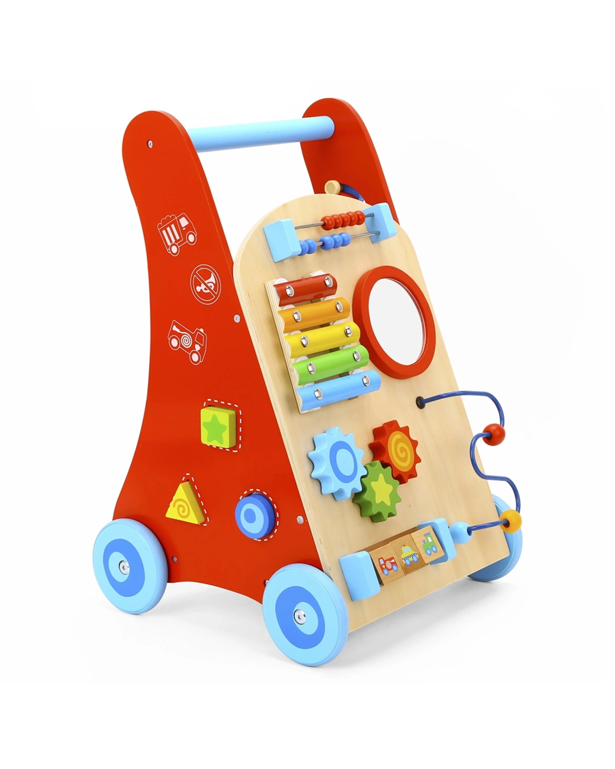 2 Tooky Toy Baby Walker Wooden Activity Play Toy With Mirror And Beads 18m Plus
 - Multi, 2 of 3