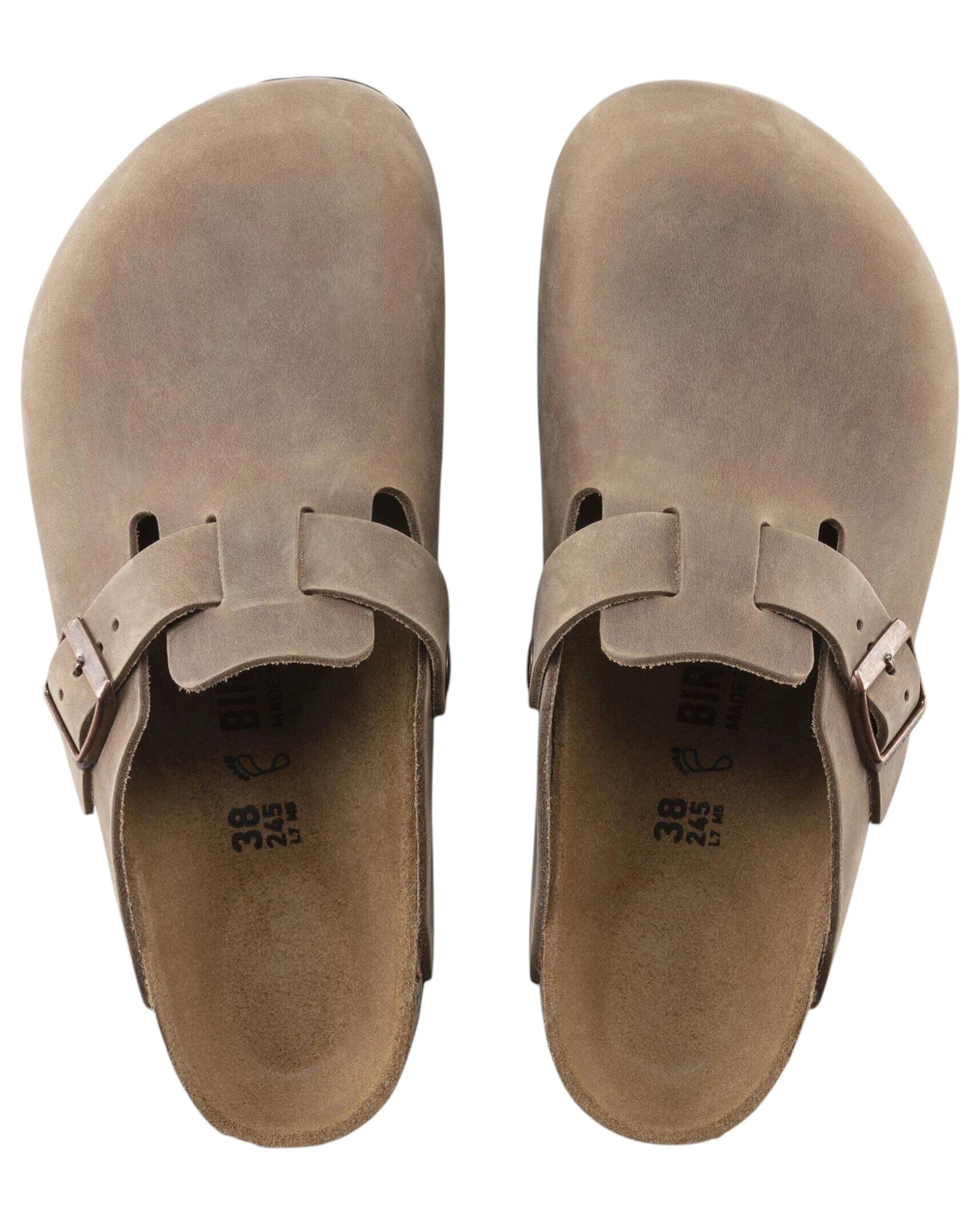 3 Birkenstock Unisex Boston Oiled Leather Regular Slip On Sandals TABACCO BROWN, 3 of 8