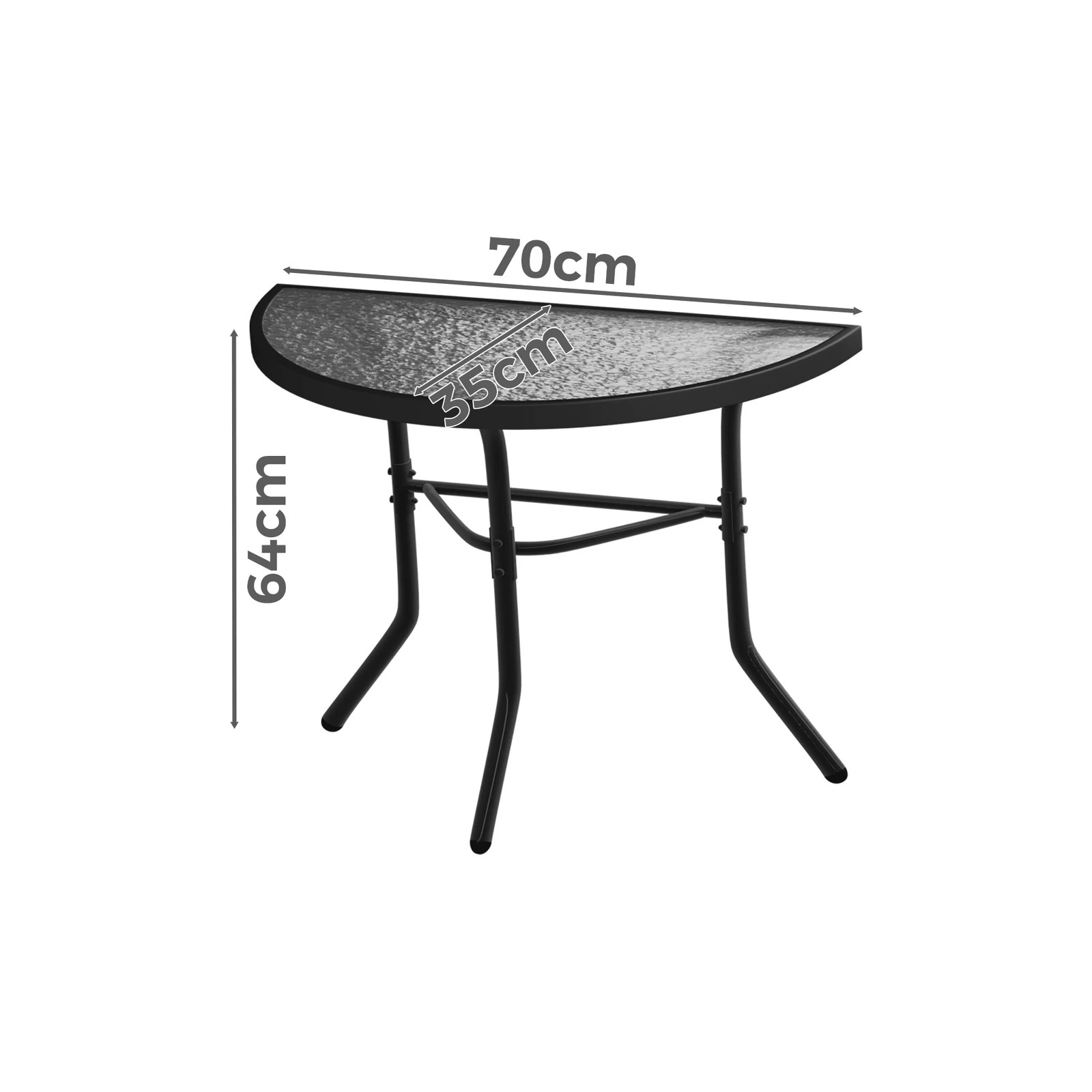 5 Alfordson Outdoor Furniture Patio Side Coffee Table Garden Glass Metal - Black, 5 of 10