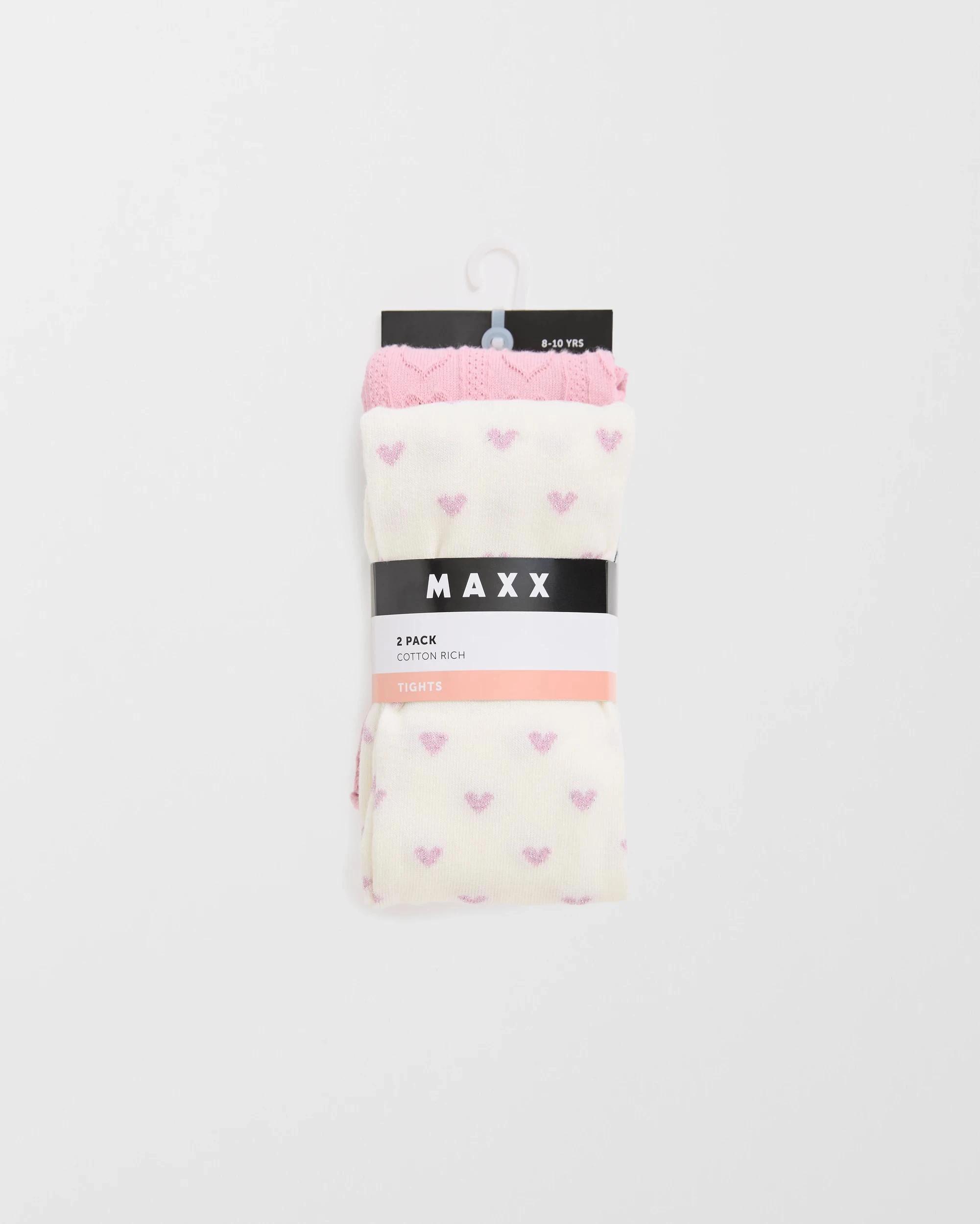 3 Maxx Australian Cotton Blend 2 Pack Girls Casual Tights BLEACHED MAUVE, 3 of 3