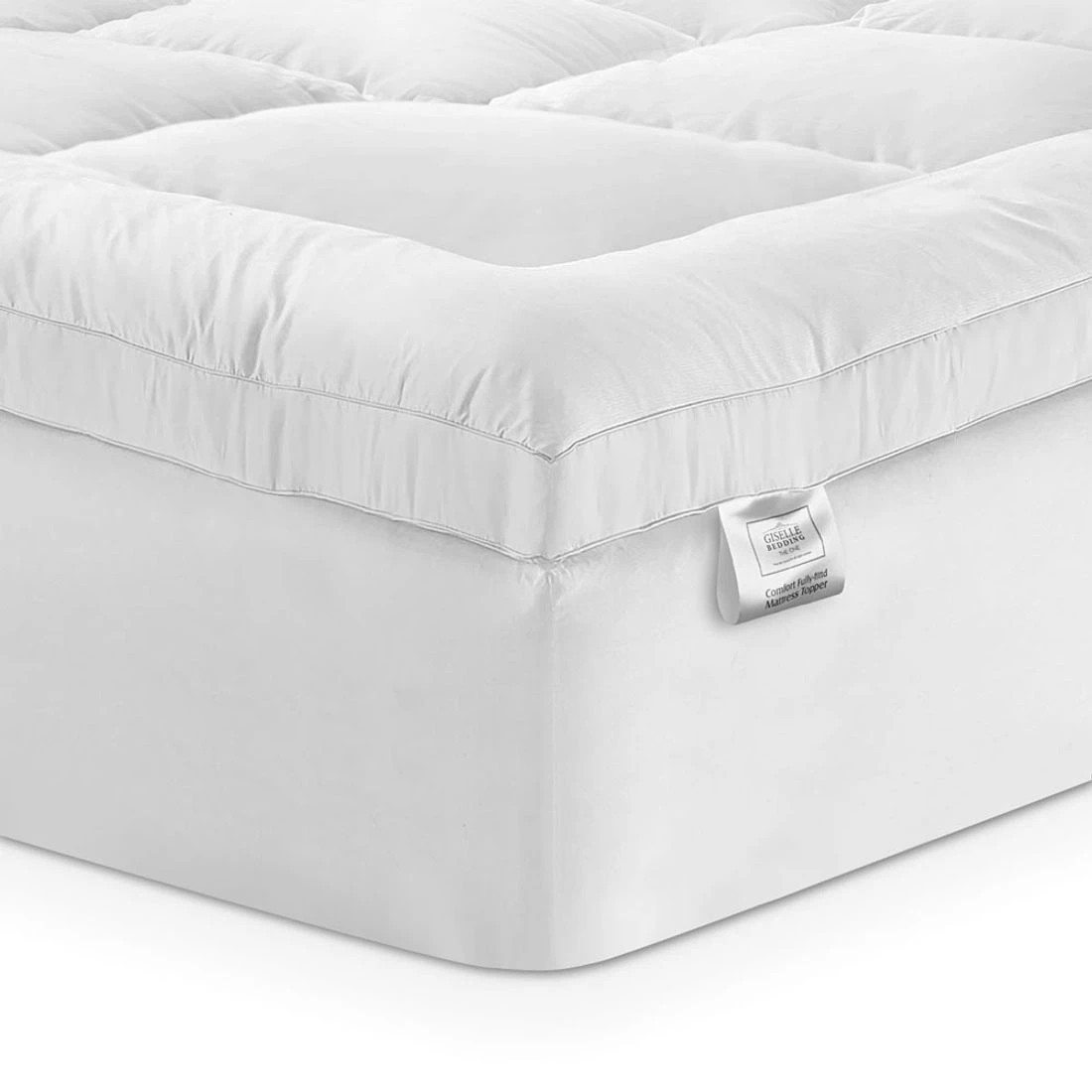 8 Giselle Bedding Mattress Topper Pillowtop Bamboo Queen Comfort Support Breathable Pressure Relief Hypoallergenic - White, 8 of 8