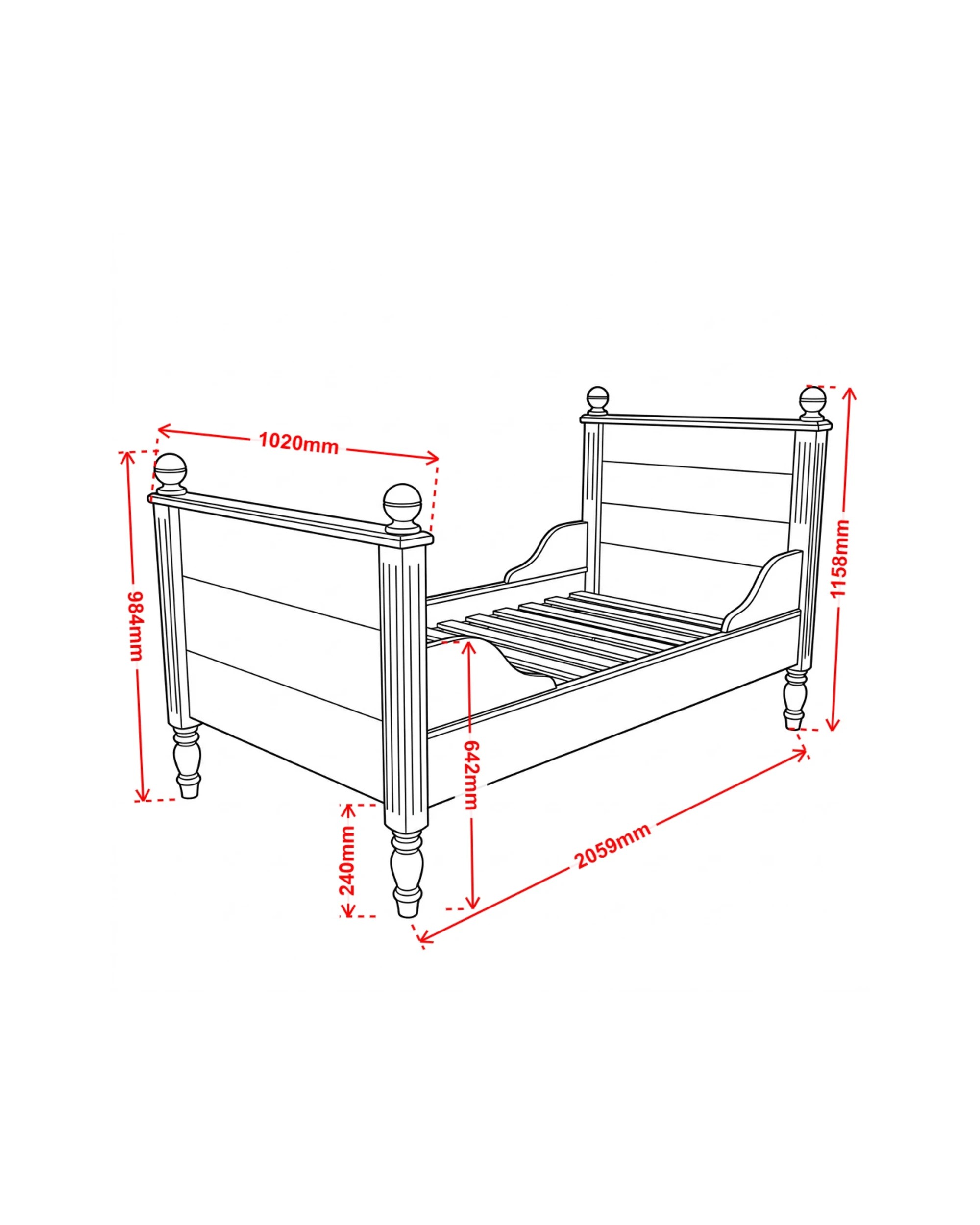 3 Hide & Seek Kids Estelle Vintage Pine Kids Bed - - Pine - Single Bed - Natural, 3 of 5