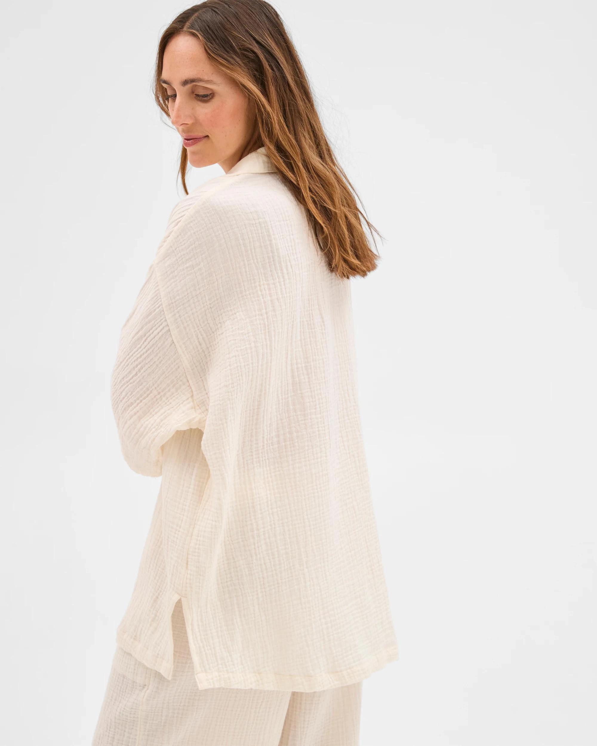 6 Target Woman Resort Australian Cotton Oversized Short Sleeve Shirt WHITE, 6 of 7