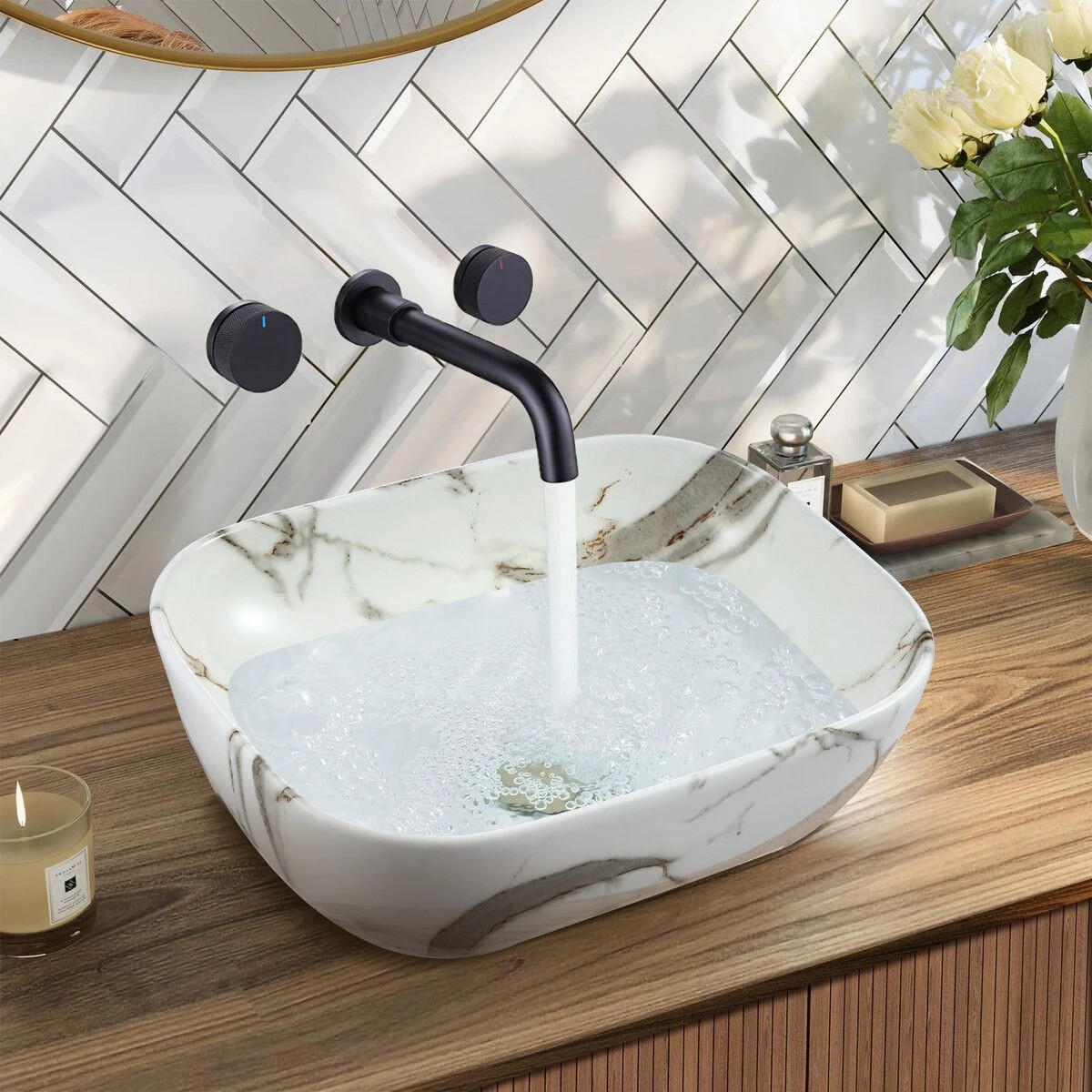 3 LUXSUITE Bathroom Vanity Sink Basin Vessel Hand Wash Washing Bowl Countertop Toilet Bath Above Counter Modern, 3 of 6