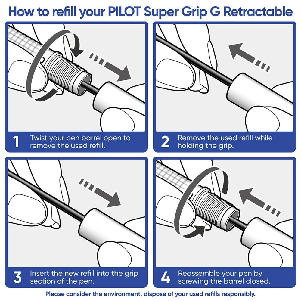 5 PILOT Super Grip G Retractable Ballpoint Pen 0.7mm Black 4Pk, 5 of 7