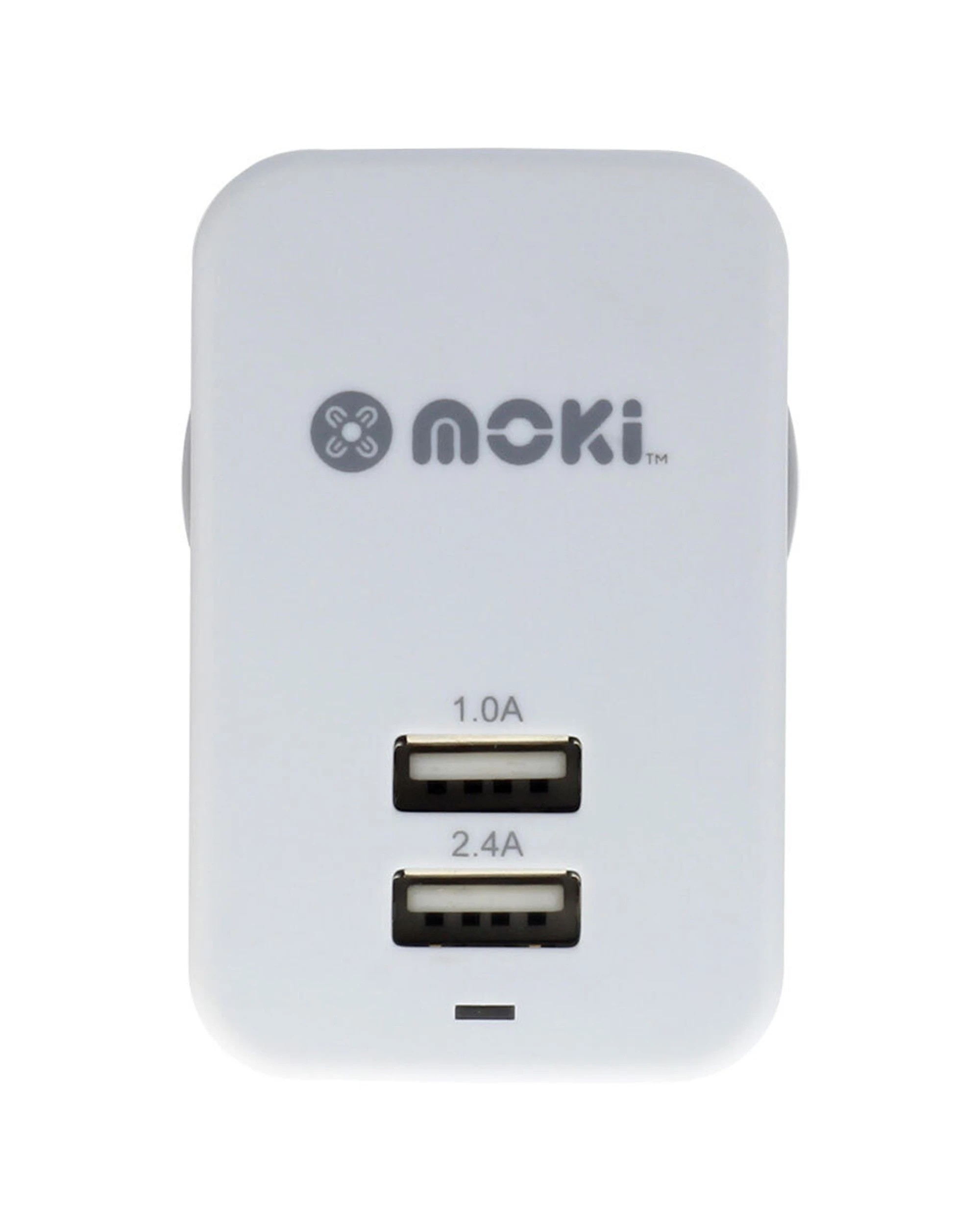 1 Moki Dual USB Wall Charger 3.4A Output Charge Two Devices - White, 1 of 1
