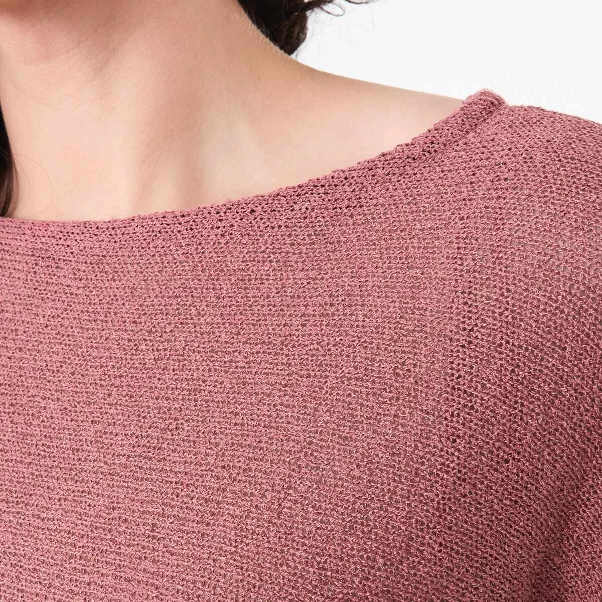 5 Open Knit Batwing Sleeve Jumper Dried Red, 5 of 5
