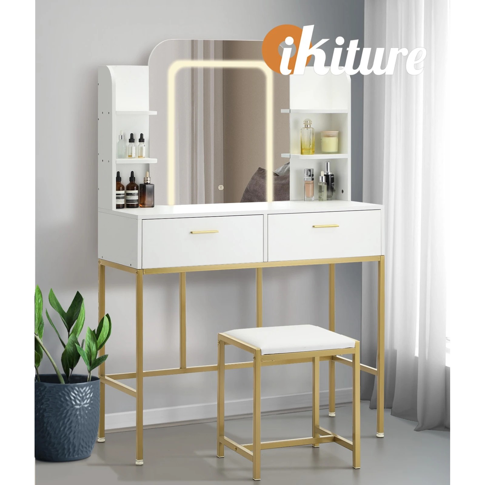 6 Oikiture Dressing Table Stool Set Makeup Led Mirror Vanity Iron Desk
 - Multi, 6 of 9