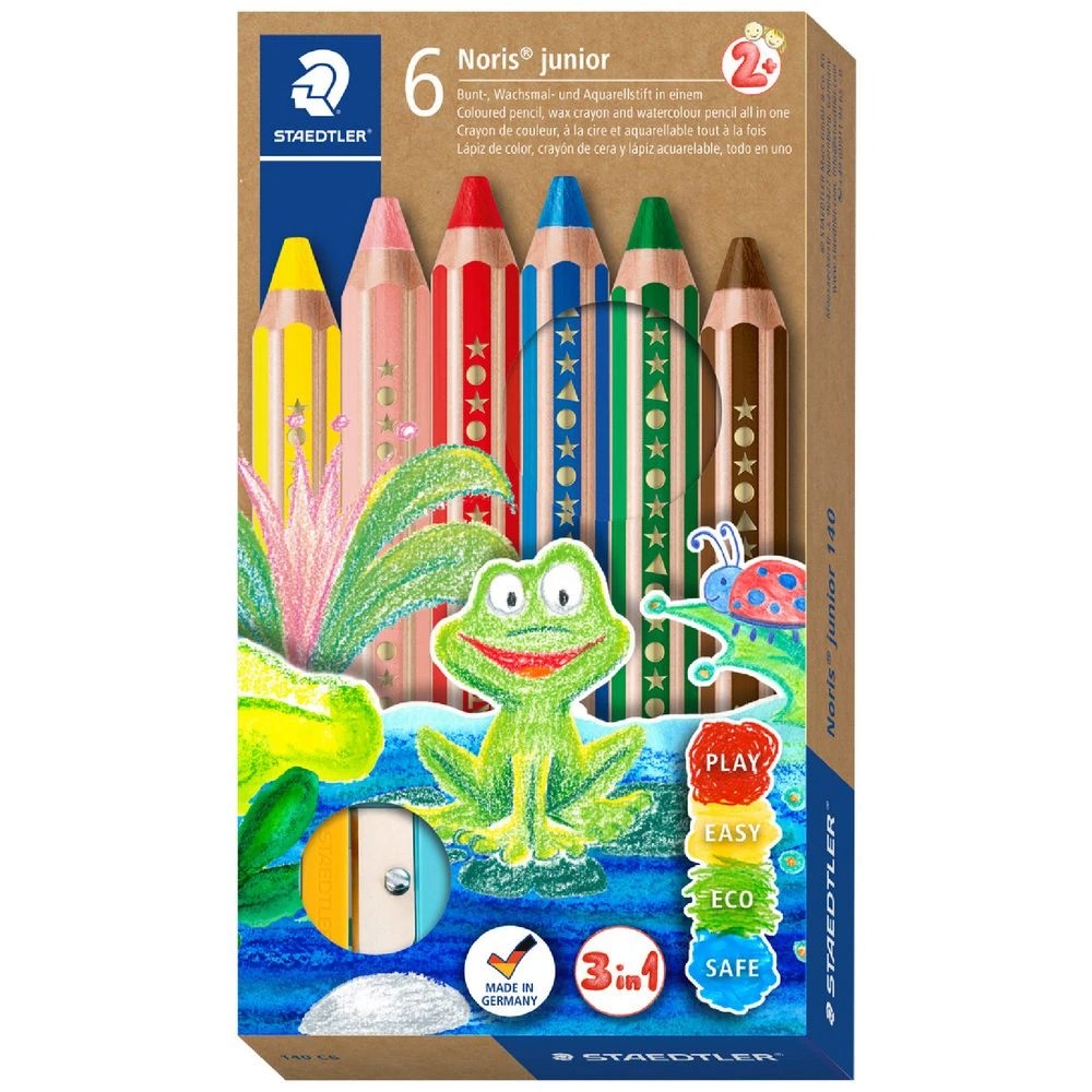 1 Staedtler Noris Junior 3-in-1 Pencils 6 Pack, 1 of 10