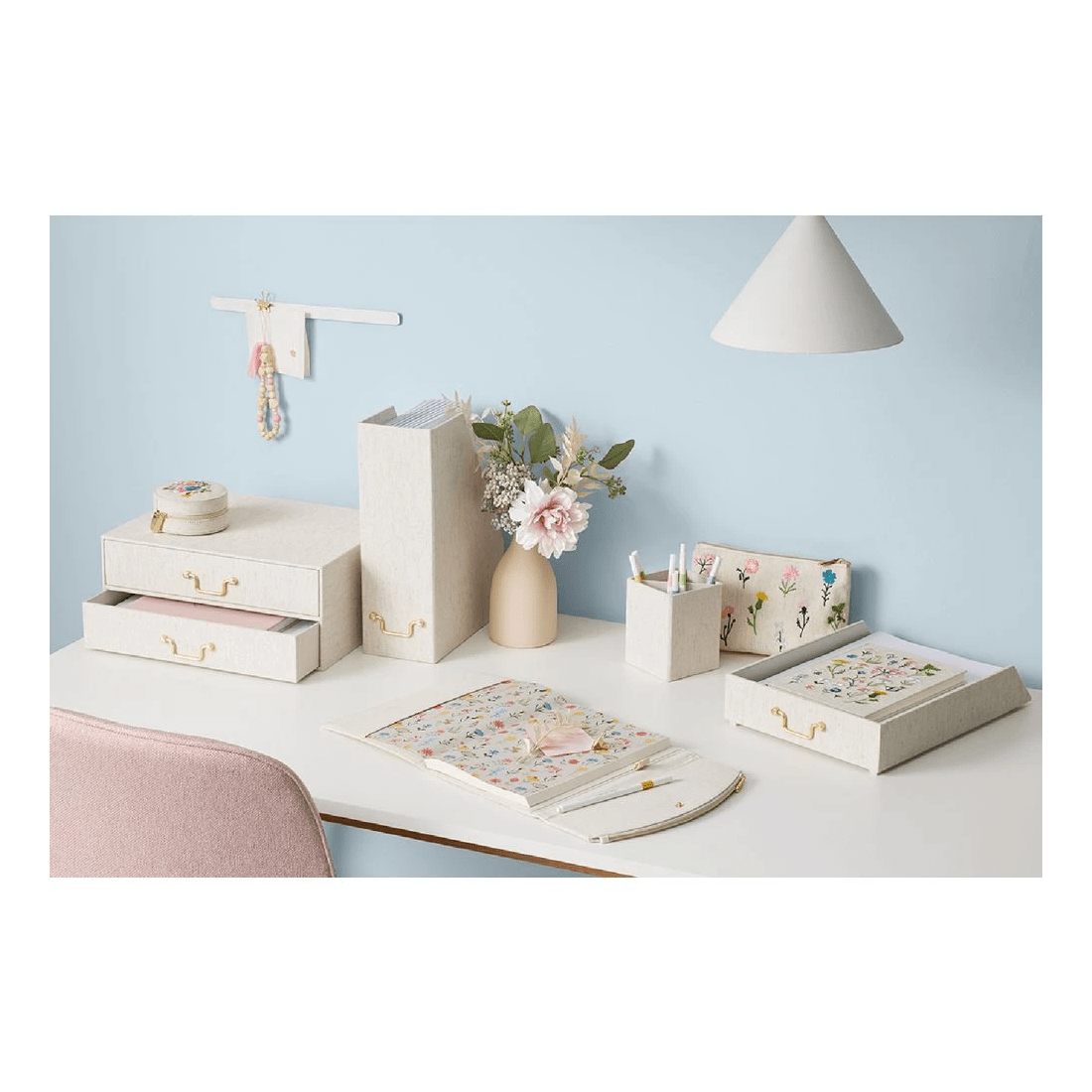 5 Otto B5 Tri-fold Notebook Natural Linen Look, 5 of 5