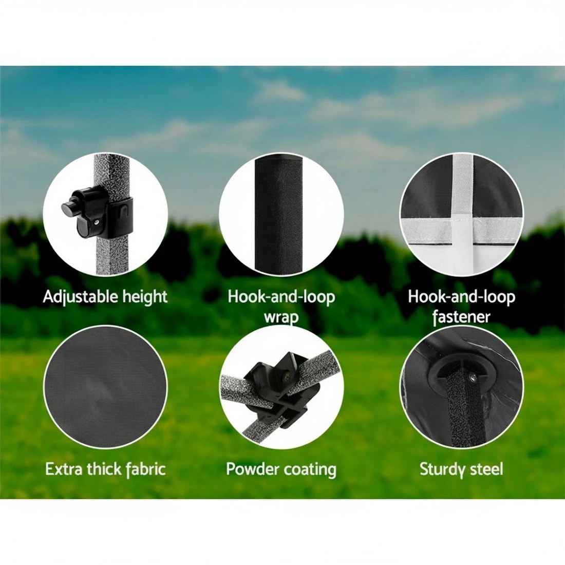 6 Instahut Gazebo 3x6 Pop Up Marquee Folding Tent Wedding Gazebos Camping Outdoor Shade Canopy - Black, 6 of 8