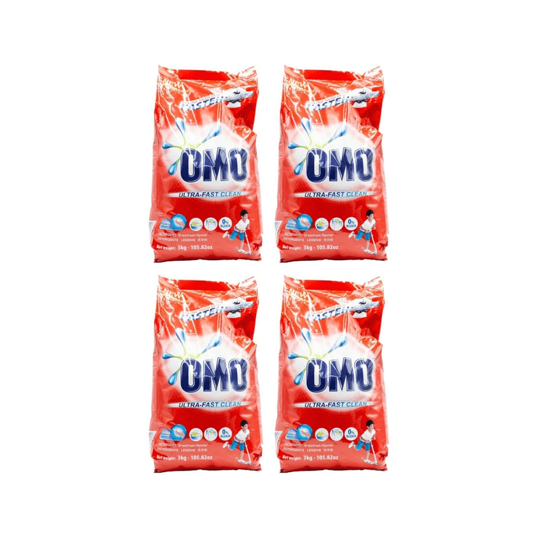 1 Omo Ultra Fast Clean Laundry Detergent 4PK Fresh Fragrance 3kg Washing Powder, 1 of 5