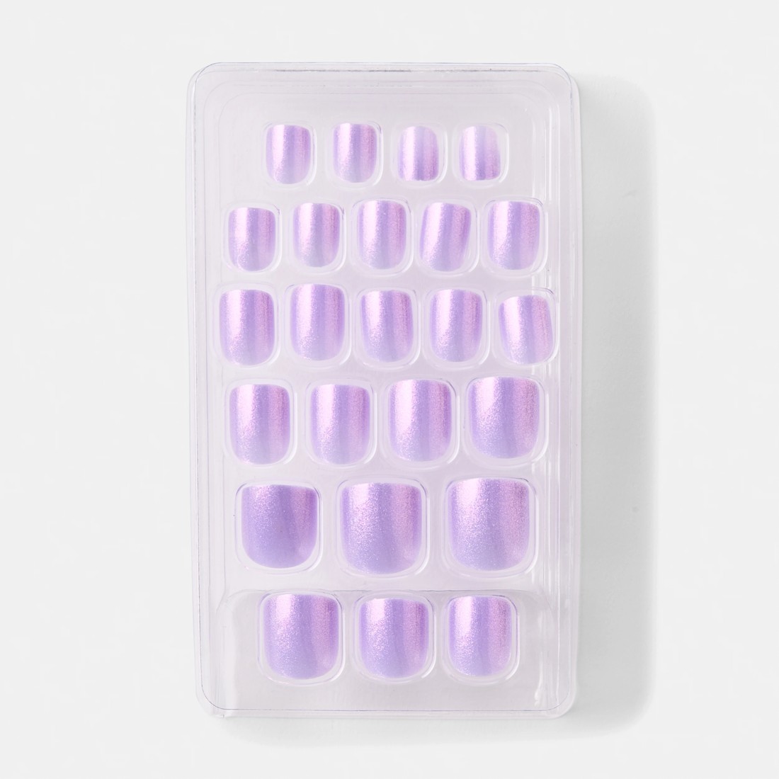 3 OXX Junior 24 Pack Kids Pre-Glued Stick-On Nails - Purple Iridescent, 3 of 5