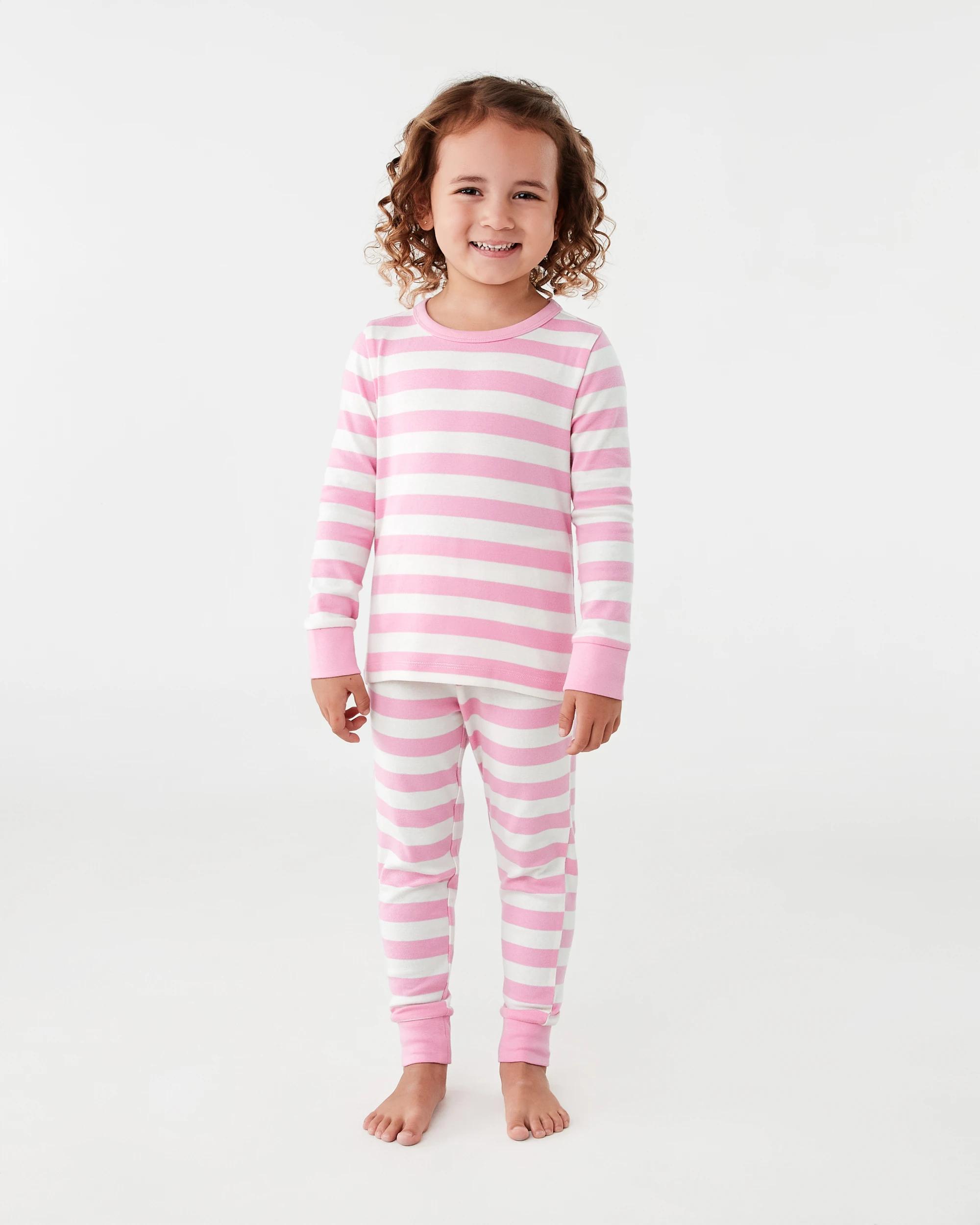 1 Ribbed Pyjama Set Pnk Stripe, 1 of 5