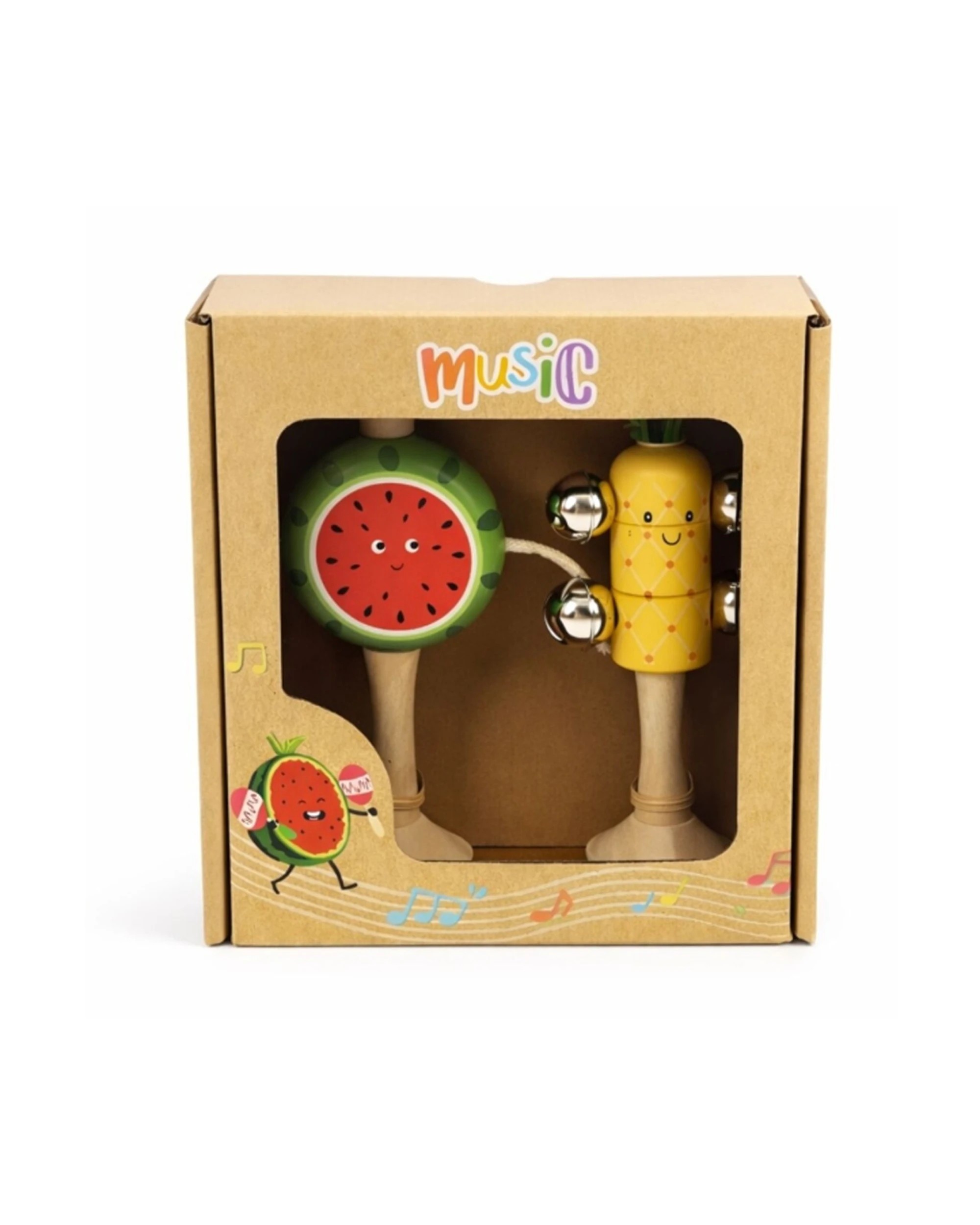 1 Kaper Kidz 2pc Wooden Fruit Kids Baby Toddler Musical Toy Set - Multi, 1 of 3
