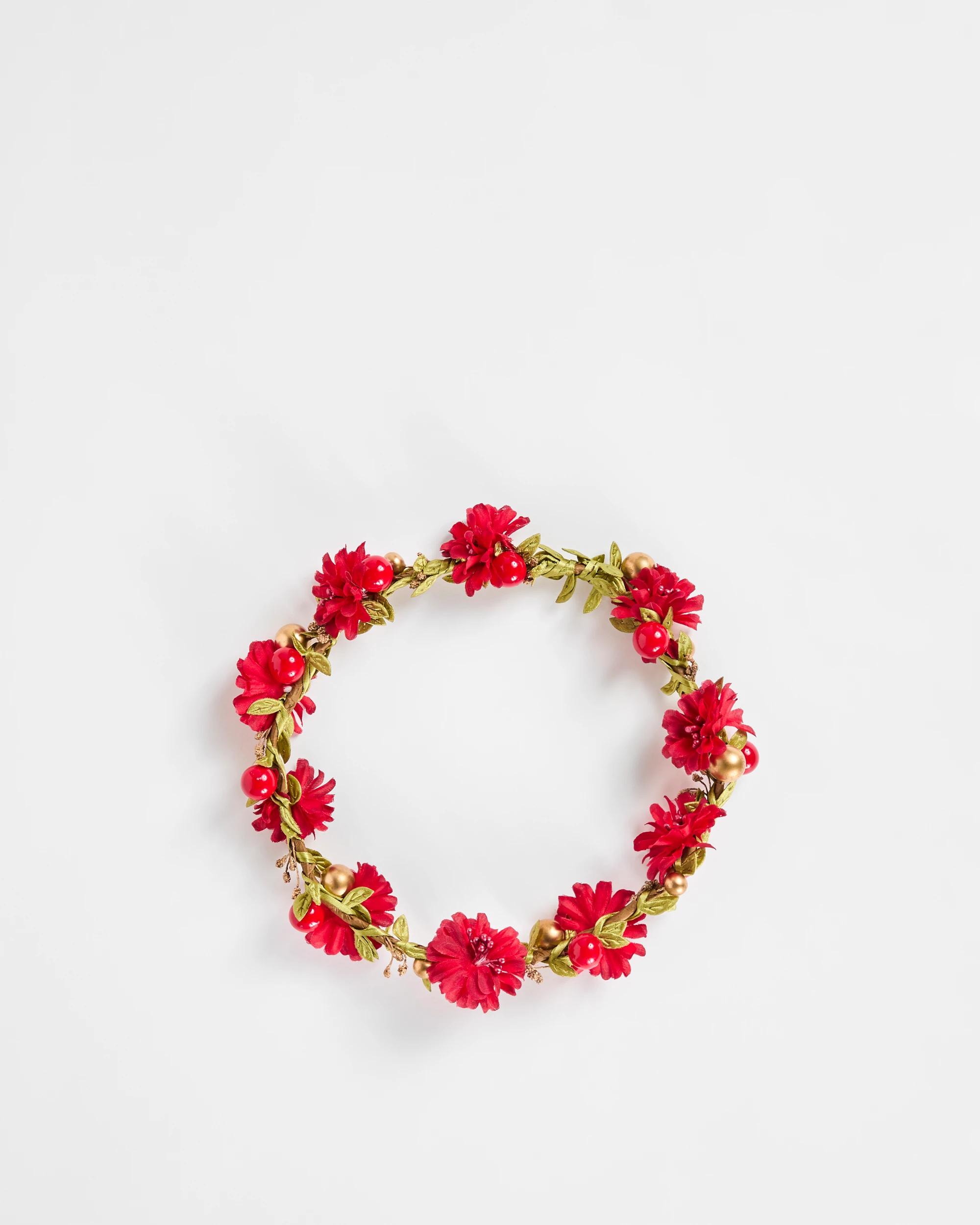 1 Target Christmas Berry And Flowers Halo RED, 1 of 3