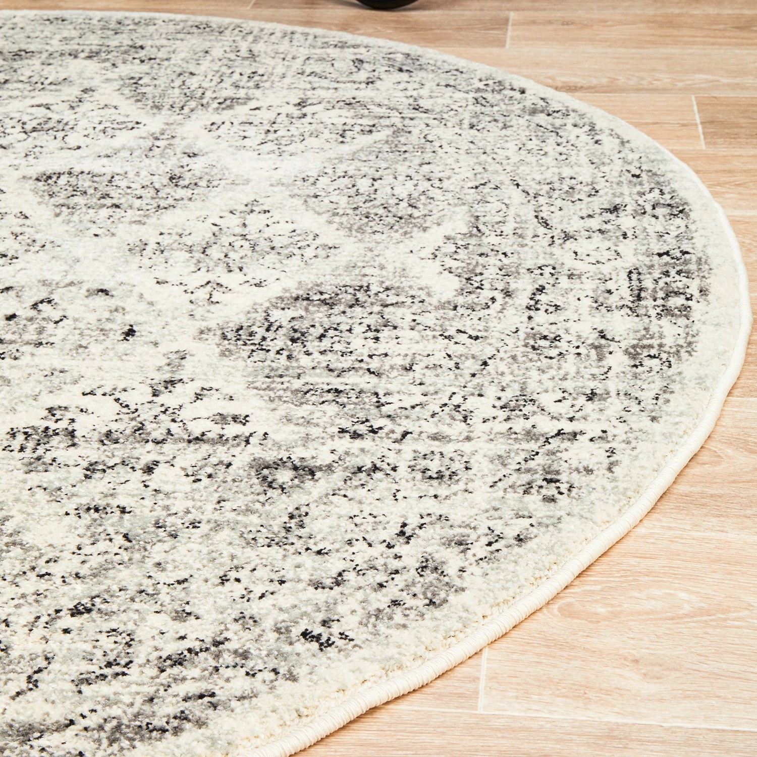 6 Common Ground Rugs Era 999 150x150cm Round - Small Pet Friendly Rug - Grey, 6 of 7