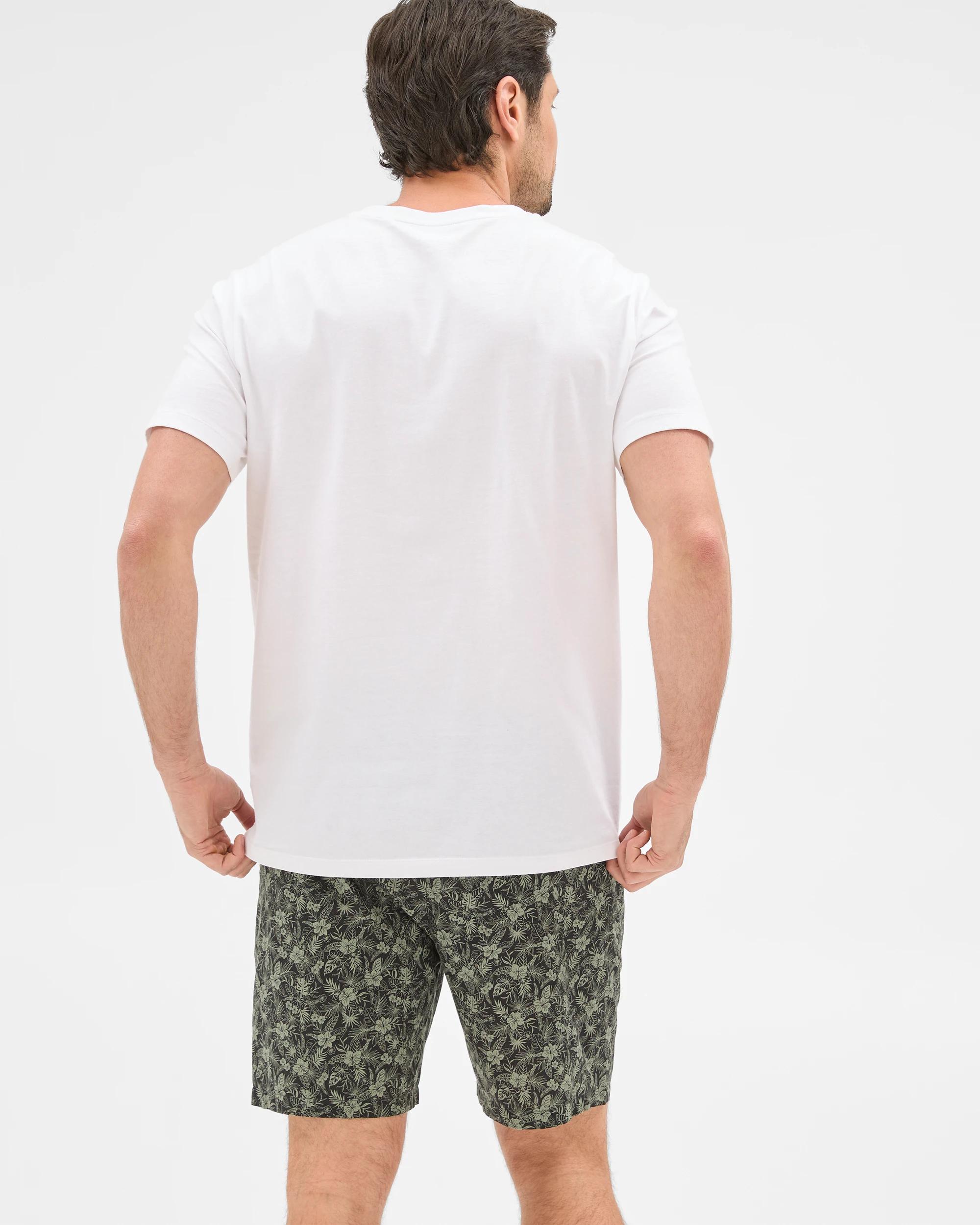 4 Mens Woven Lounge Sleep Short - Maxx BLACK HIBISCUS, 4 of 5