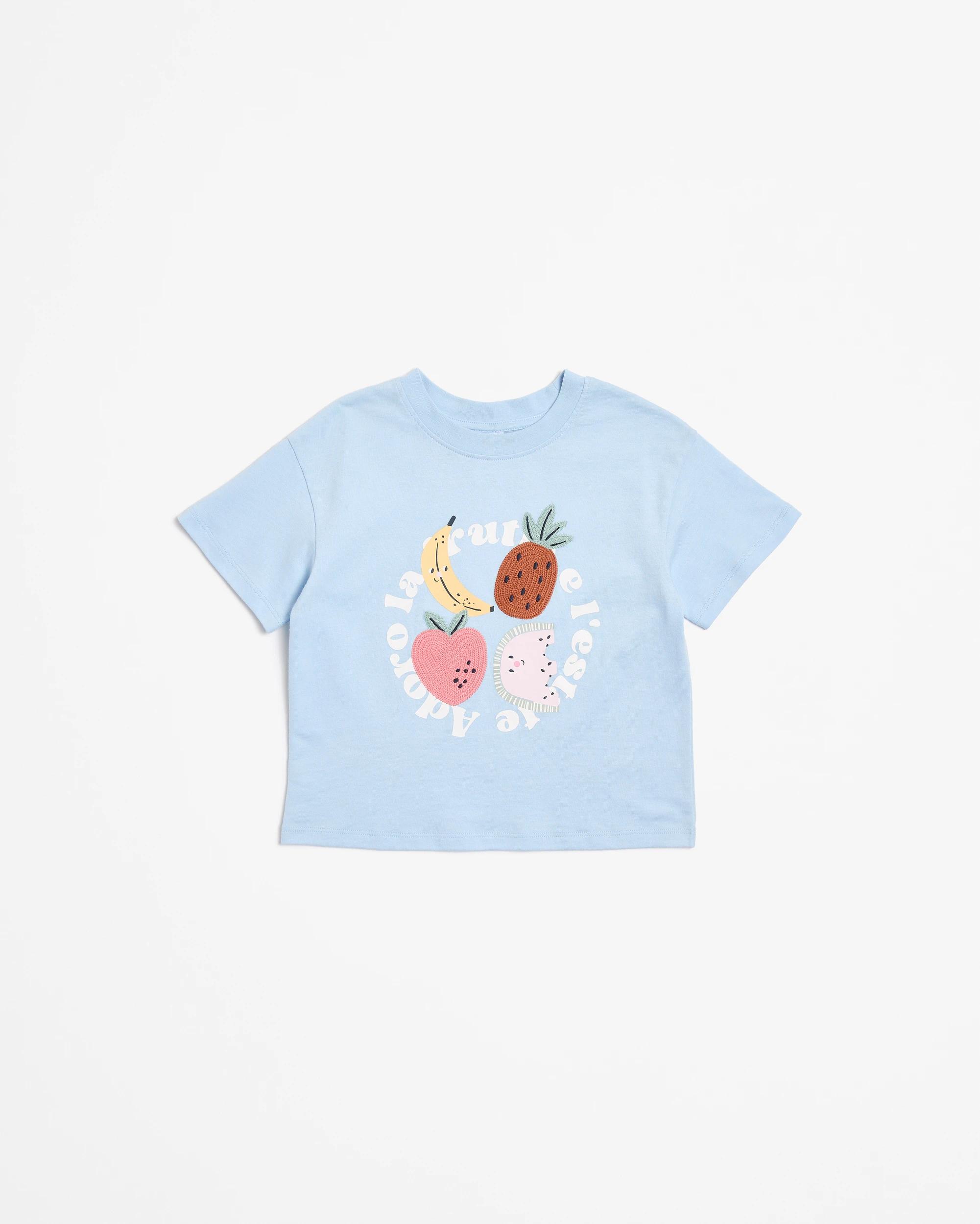 1 Target Australian Cotton Textured Print T-shirt BLUE, 1 of 3