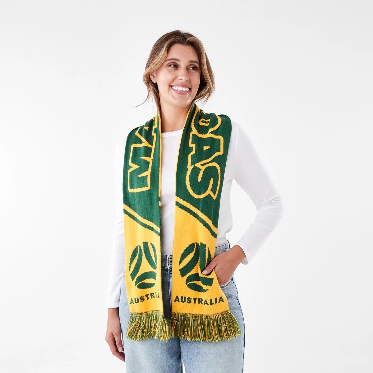 4 Official Matildas Adult Fringe Scarf Yellow, 4 of 5