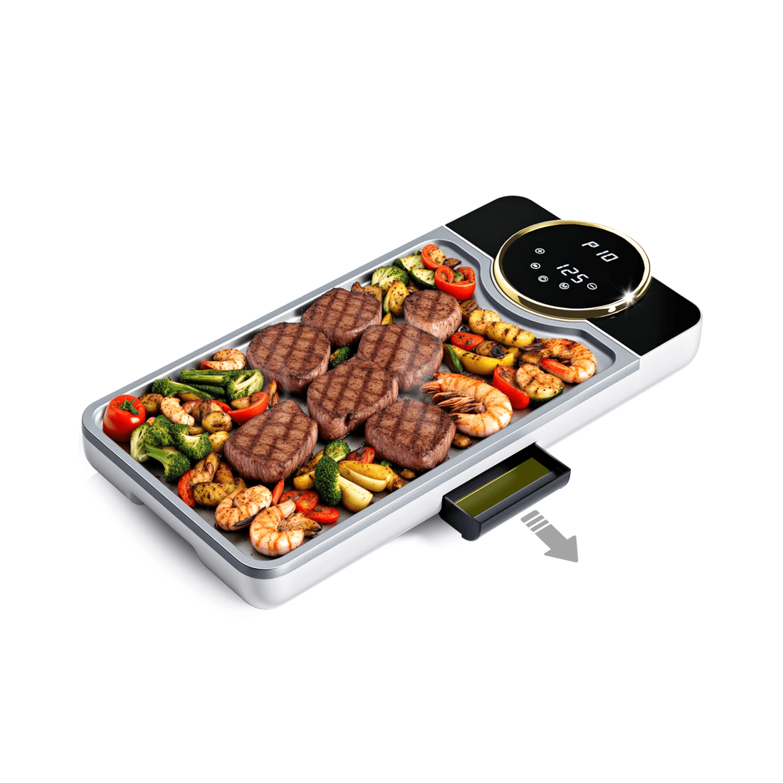 1 Advwin Electric Grill Pan, Electric Hot Plate With Lcd Touchscreen, Non-stick Griddle Plate For Family, 1 of 7