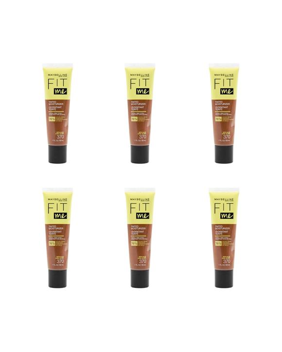 Maybelline 6PK 30ml Fit Me Tinted Moisturizer Aloe Pore Blurring Breathable 370 - Brown