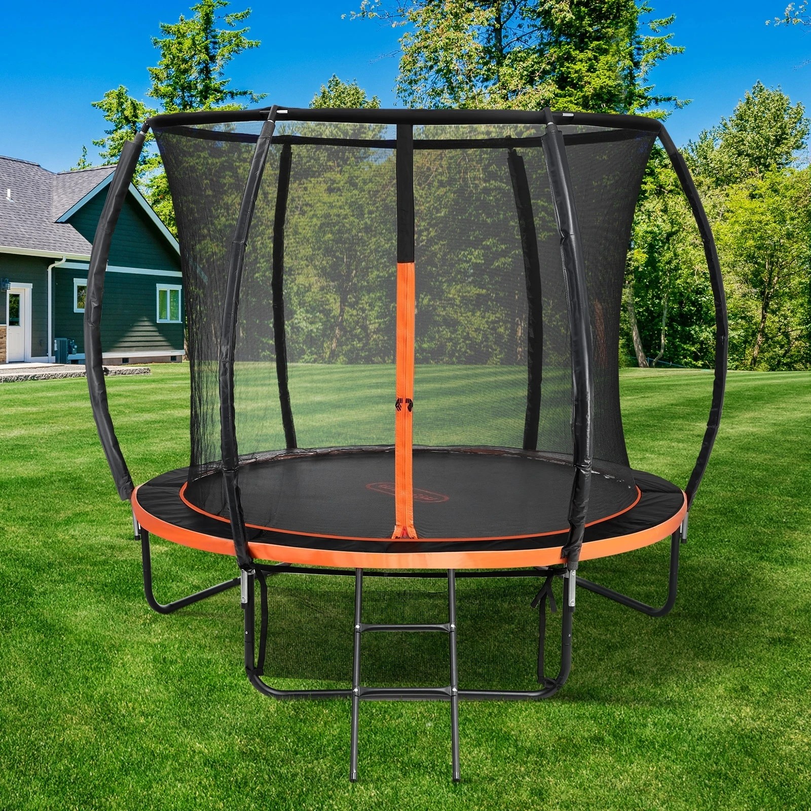10 Mazam 8ft Trampoline Round Kids Trampolines Encosure Safety Net With Ladder
 - Multi, 10 of 10