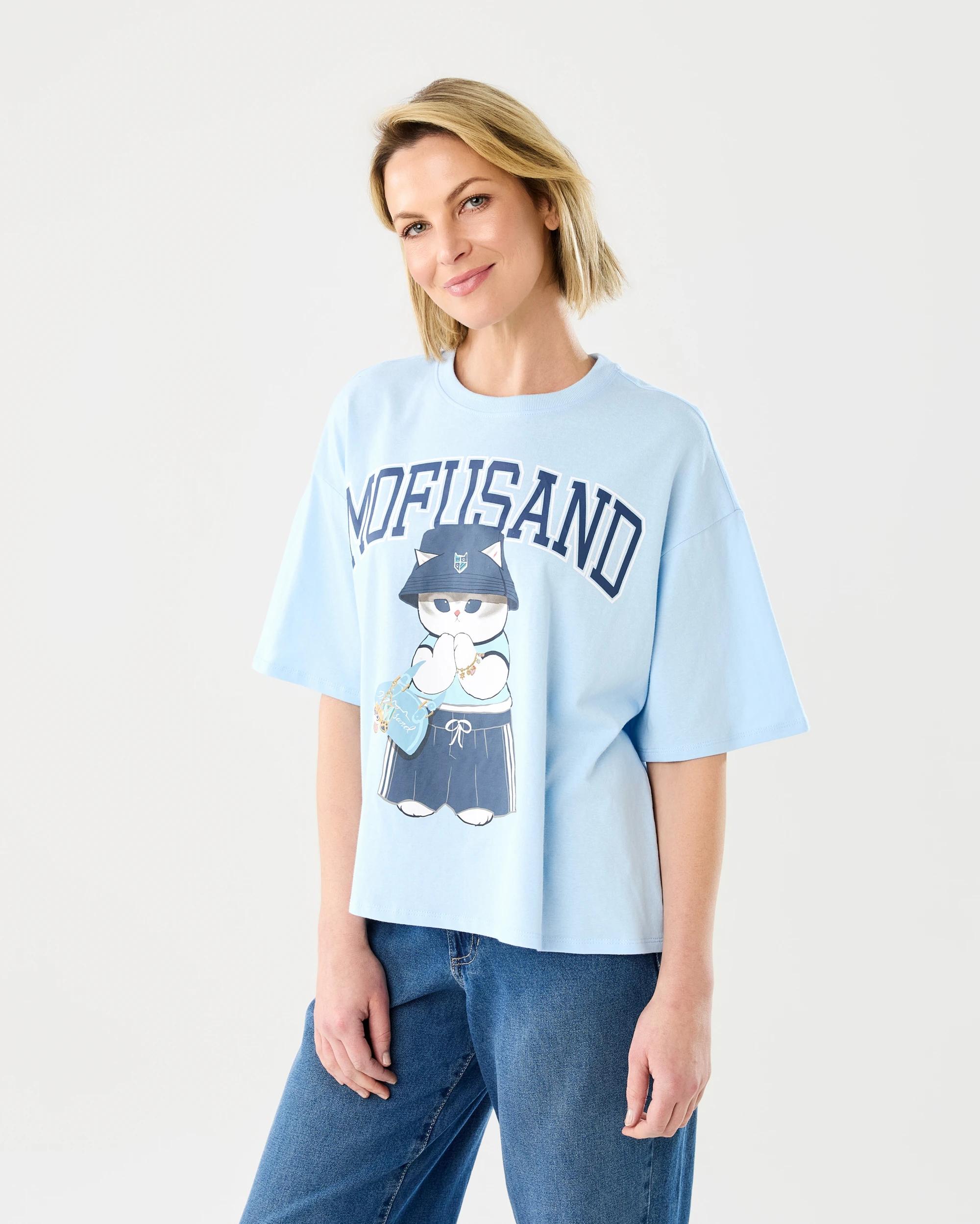 2 Mofusand License Short Sleeve Oversized T-shirt Mofusandpb, 2 of 6