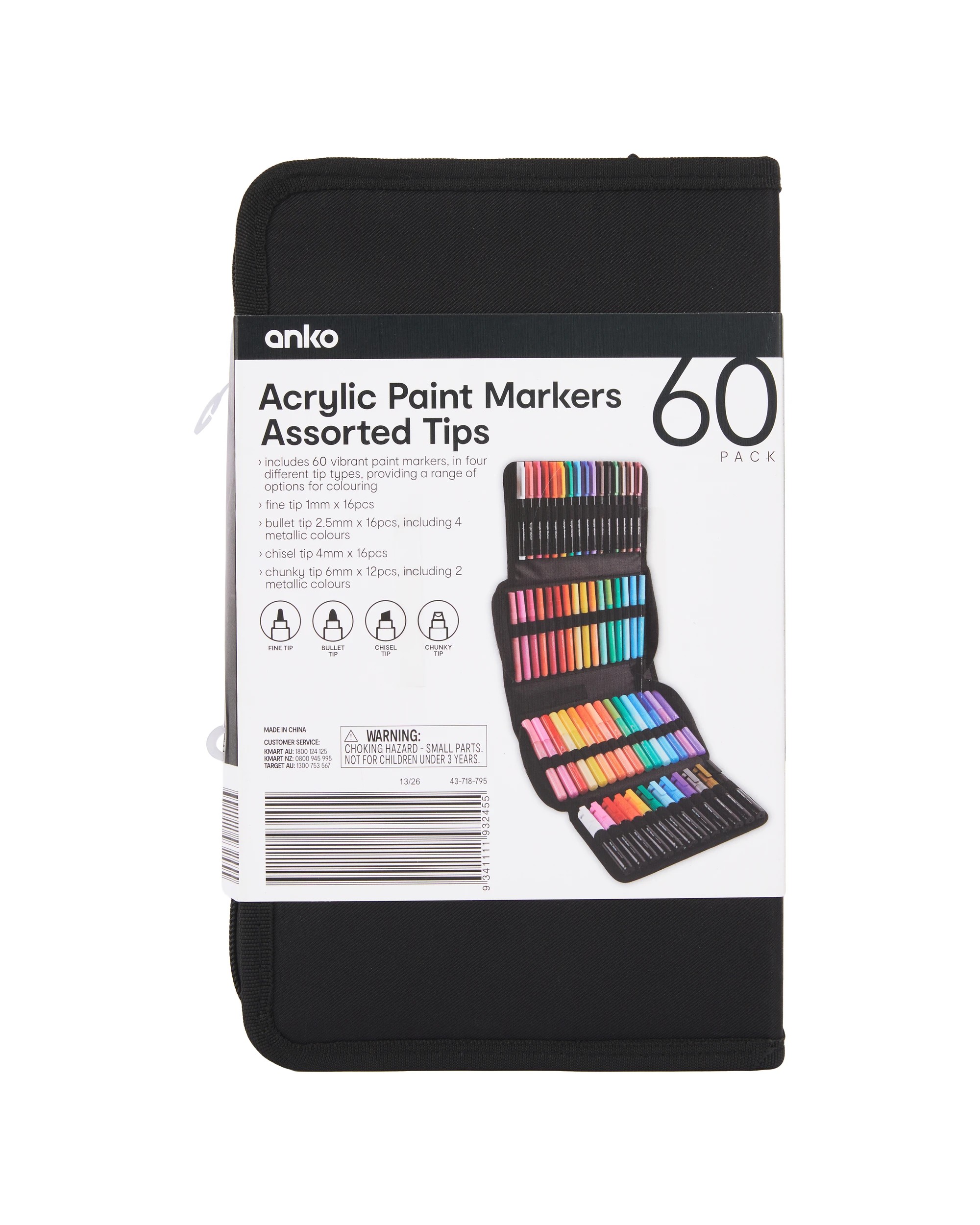 10 60 Pack Acrylic Paint Markers with Assorted Tips, 10 of 10